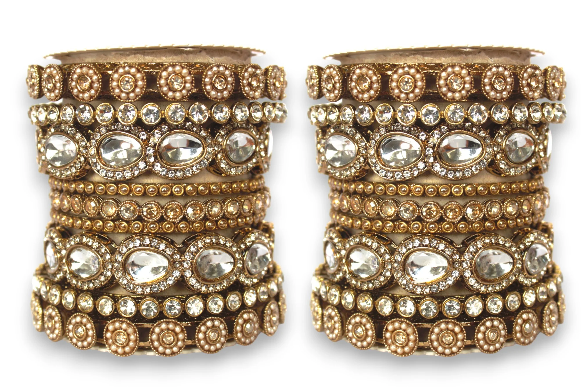 Traditional Kundan Kada set for two hands by Leshya - Image 2