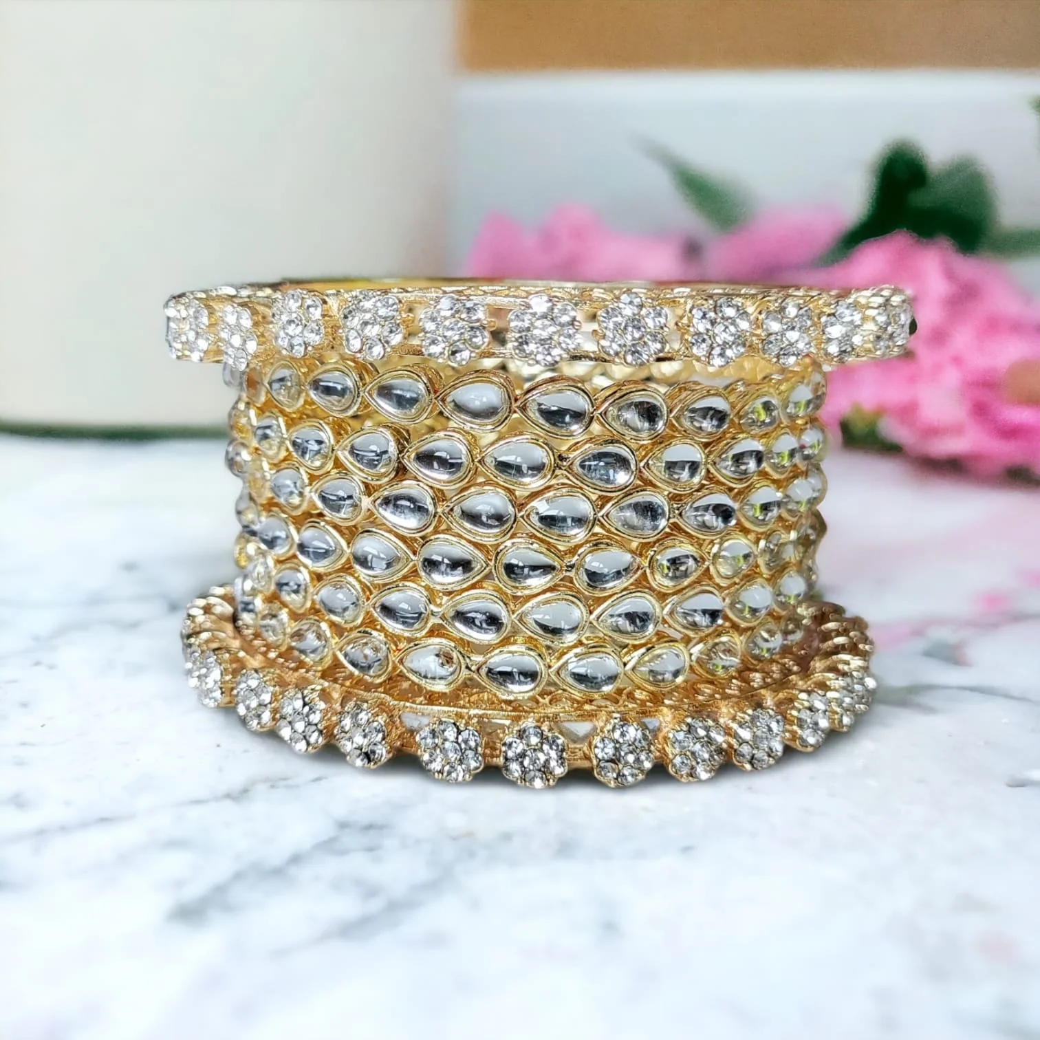 Traditional Kundan Kada set by Leshya - Image 2