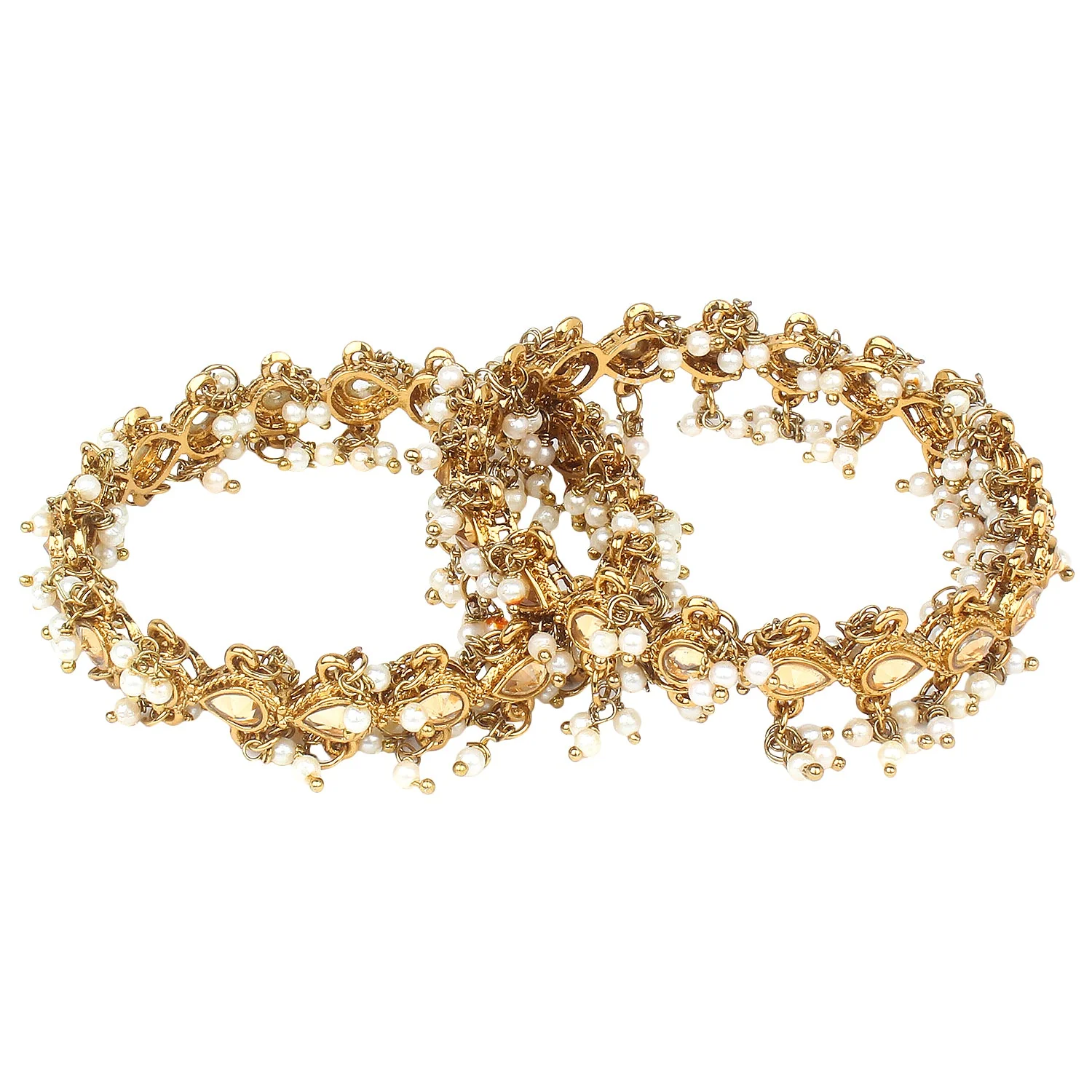 Traditional Kundan Kada with side ghungroo by Leshya - Image 5