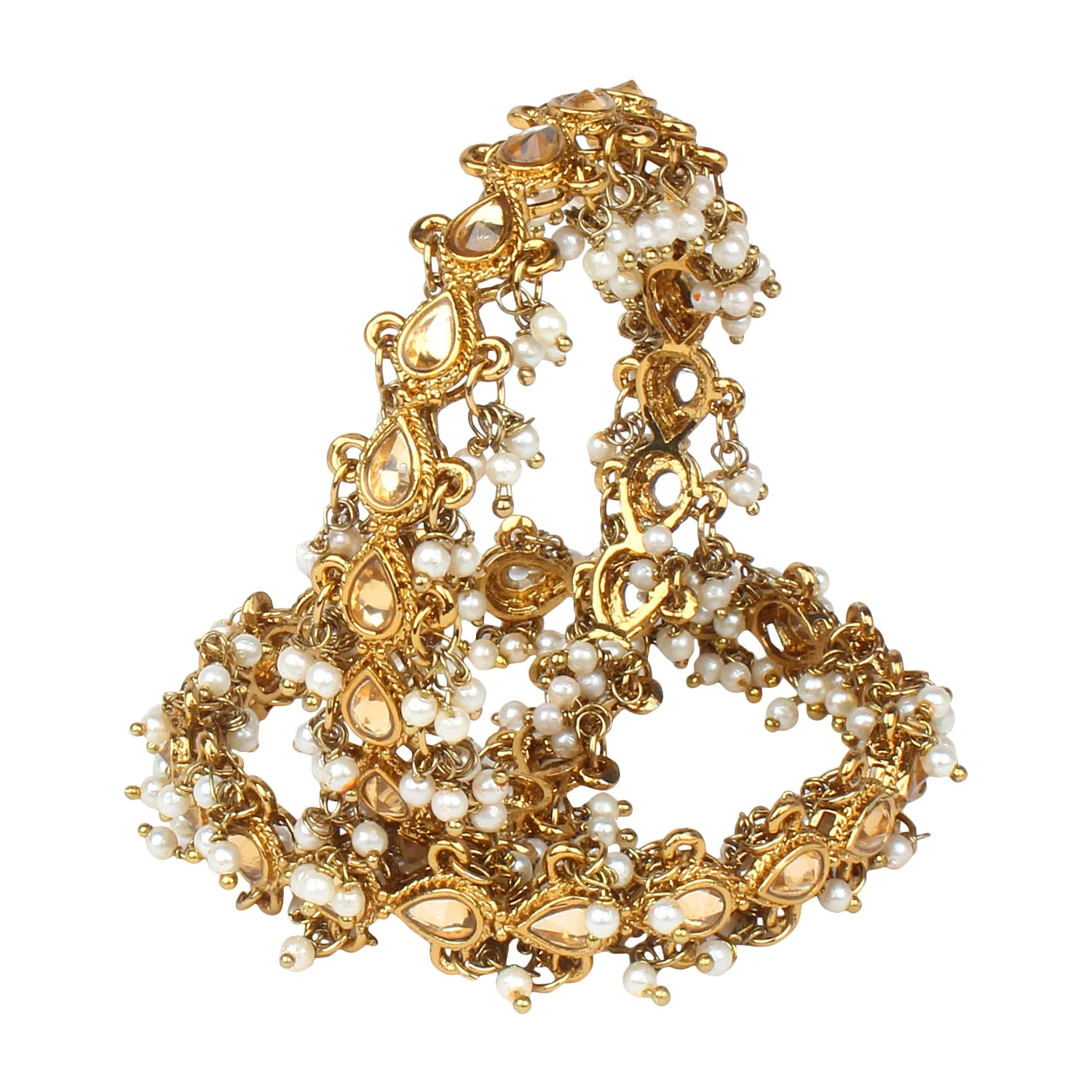 Traditional Kundan Kada with side ghungroo by Leshya - Image 6