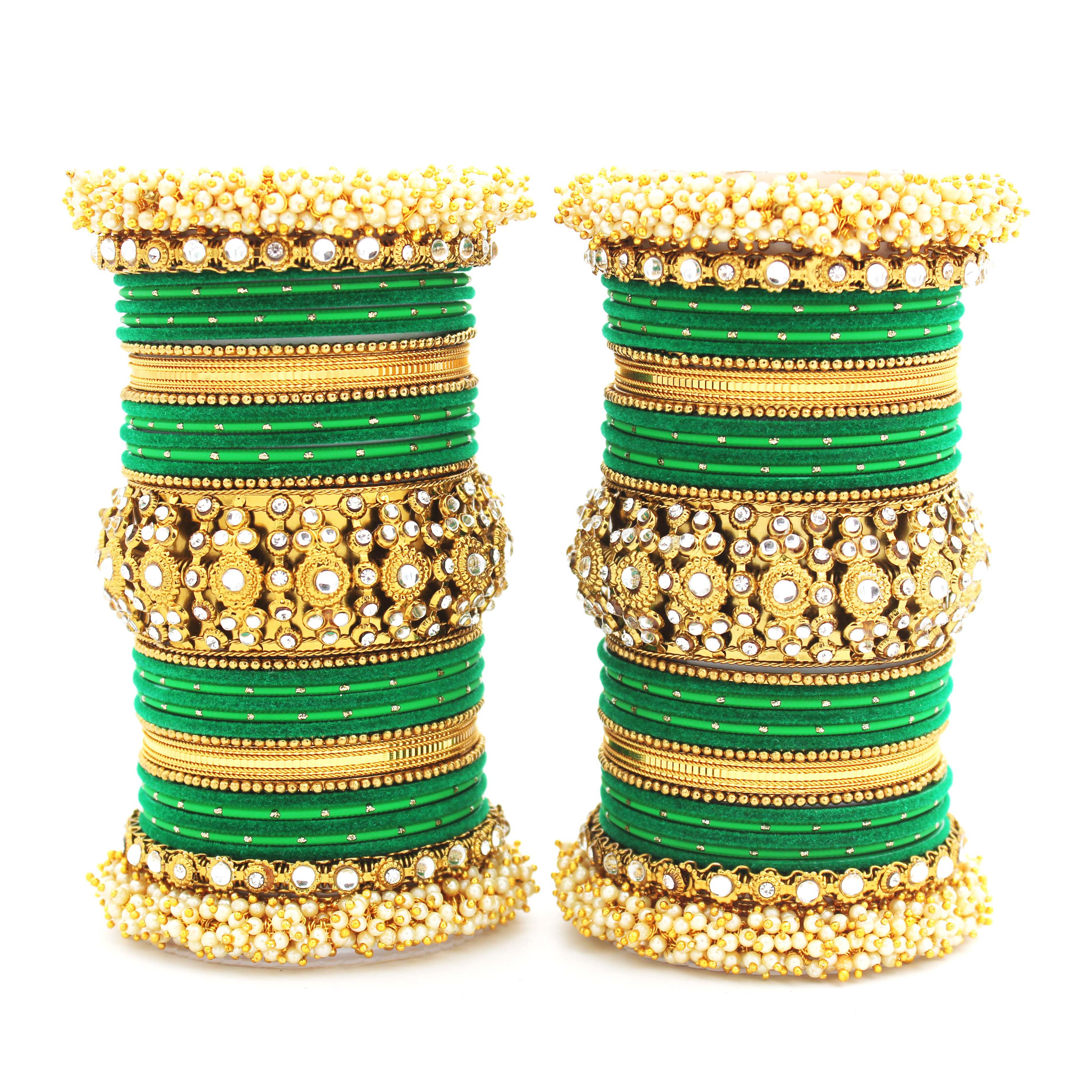 Traditional long bridal set by Leshya for both hands - Image 12