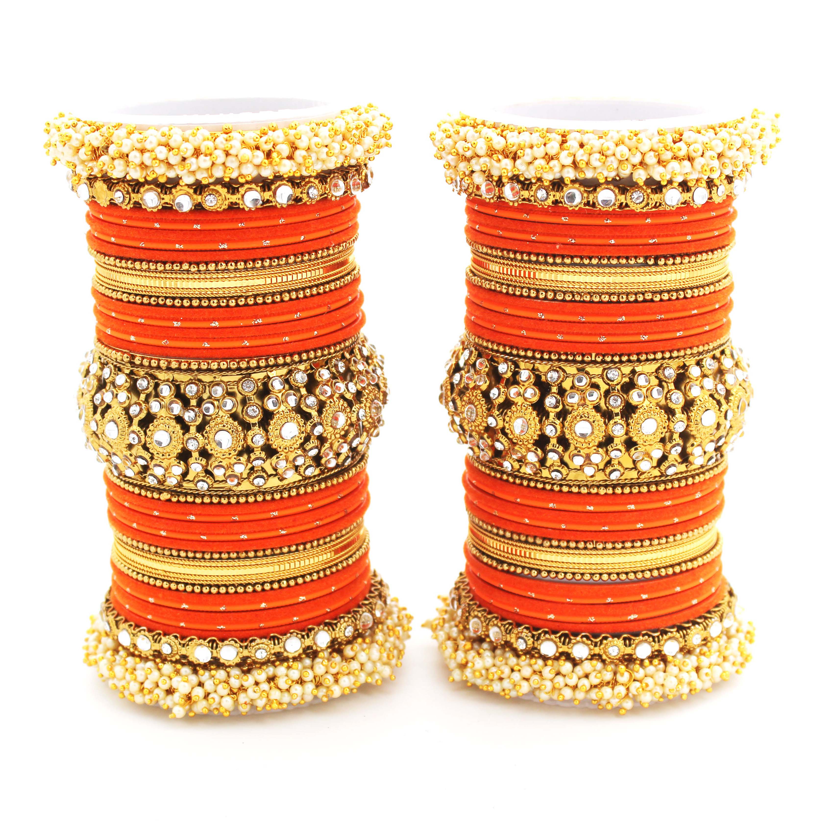 Traditional long bridal set by Leshya for both hands - Image 6