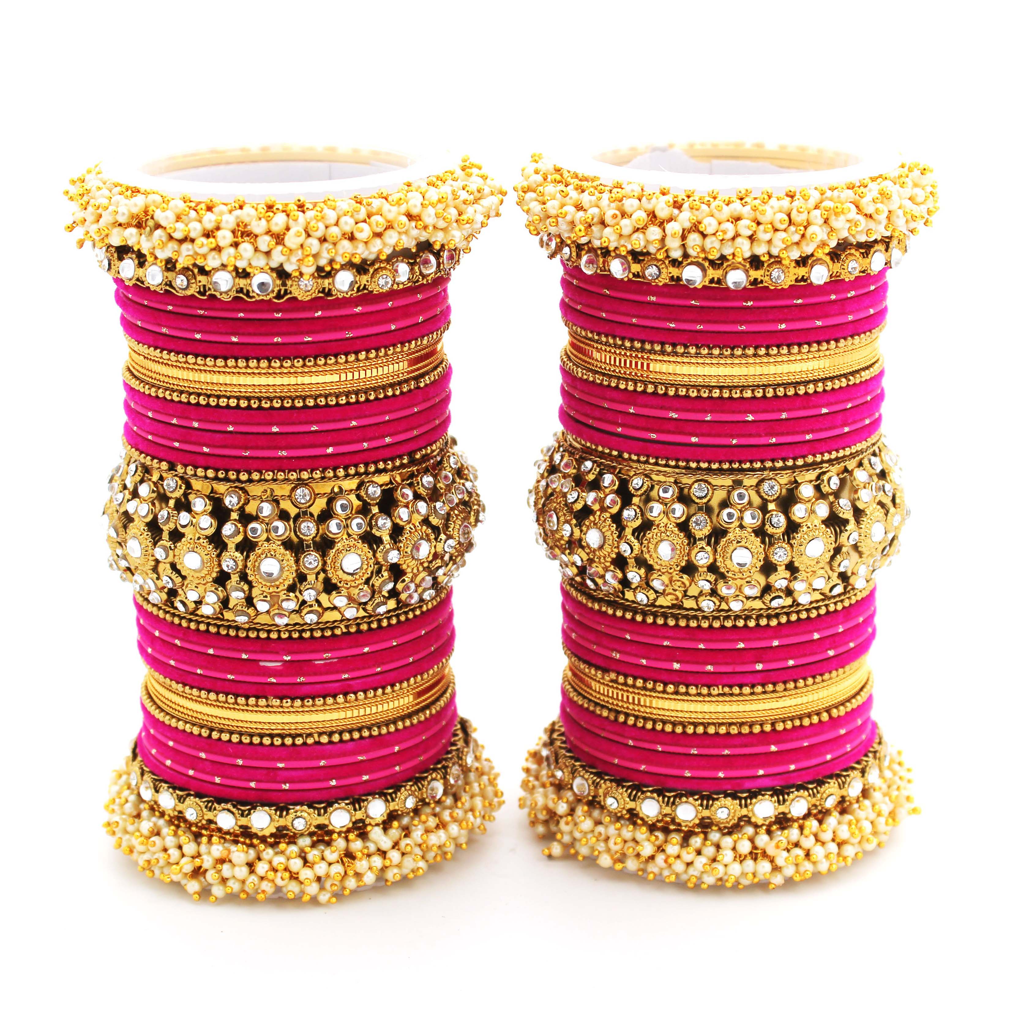 Traditional long bridal set by Leshya for both hands - Image 7