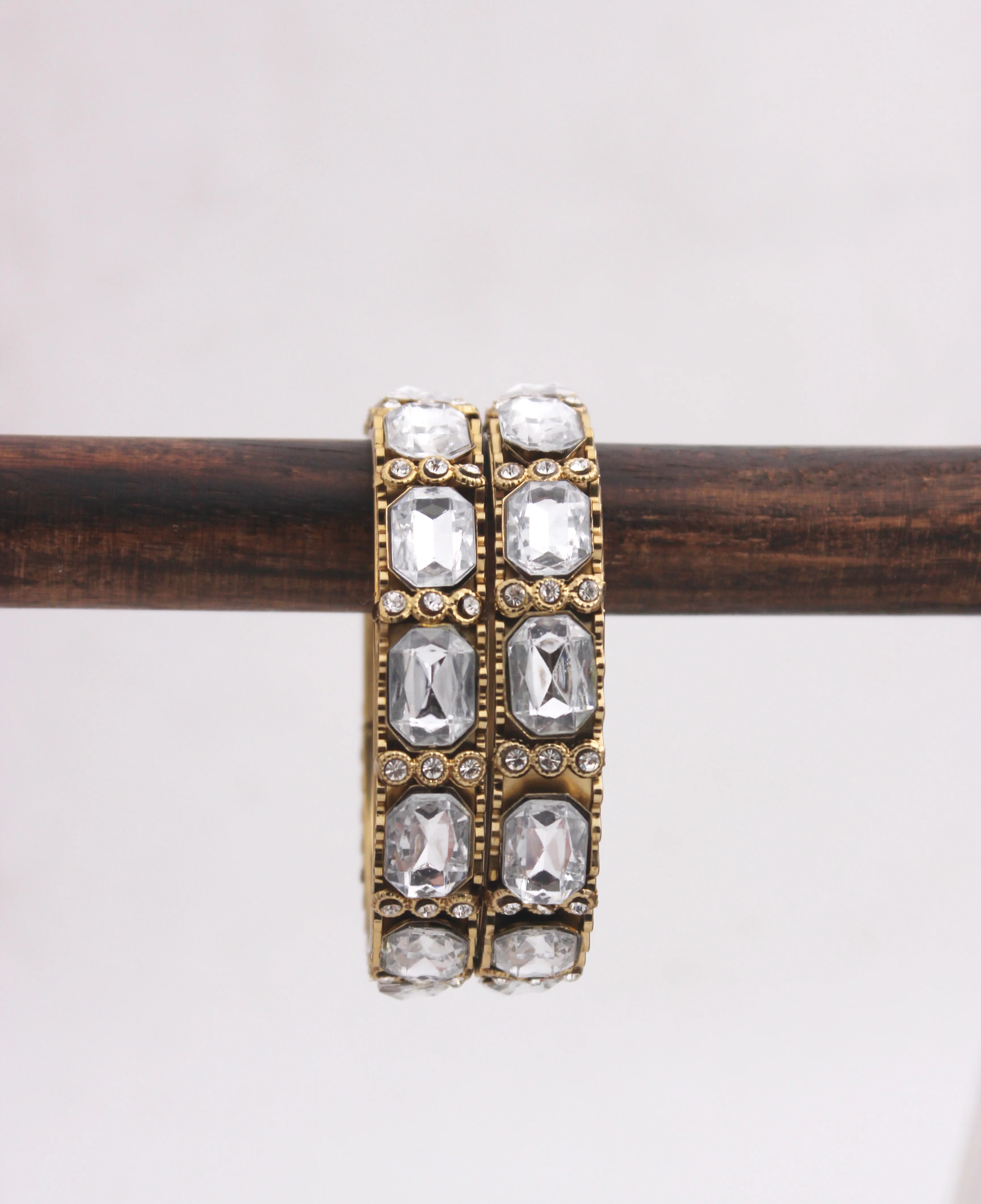 Traditional Long Kundan Kada Pair by Leshya - Image 3
