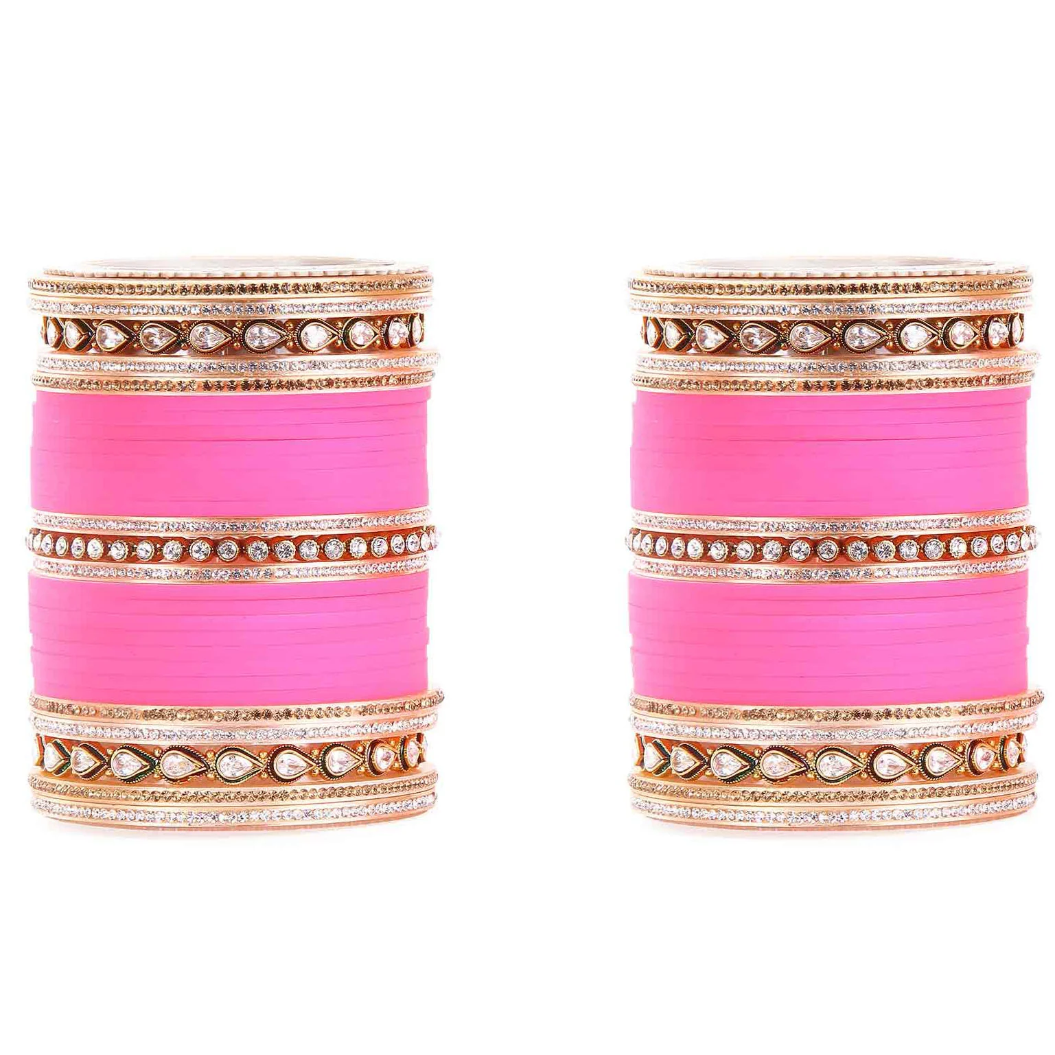 Traditional Marriage Chura With Fine Stone And Kundan Work - Image 5