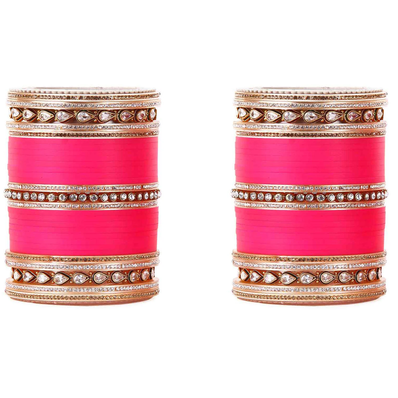 Traditional Marriage Chura With Fine Stone And Kundan Work - Image 7