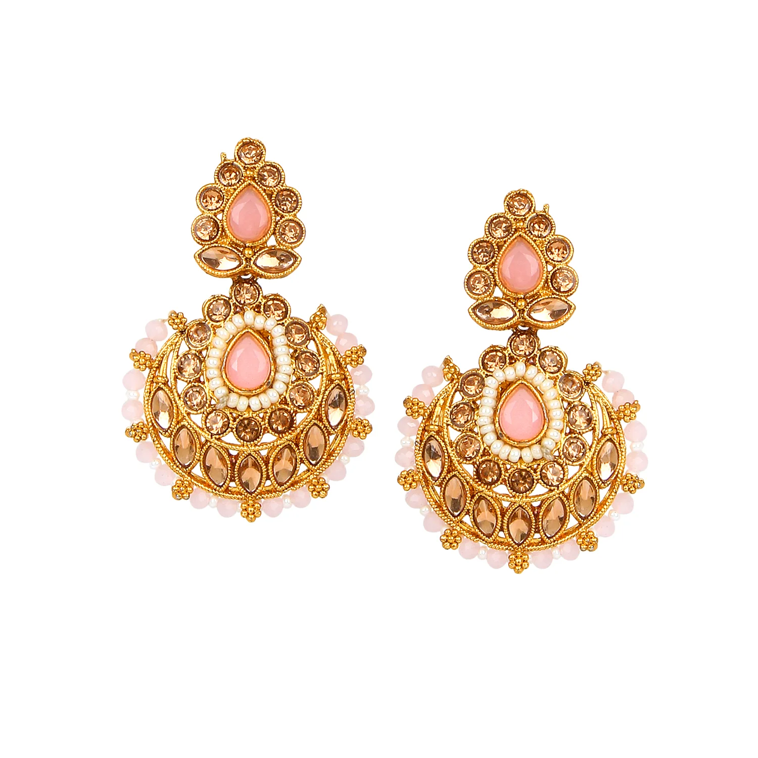 Traditional Matte Red Jewellery Set with Kundan by Leshya - Image 11