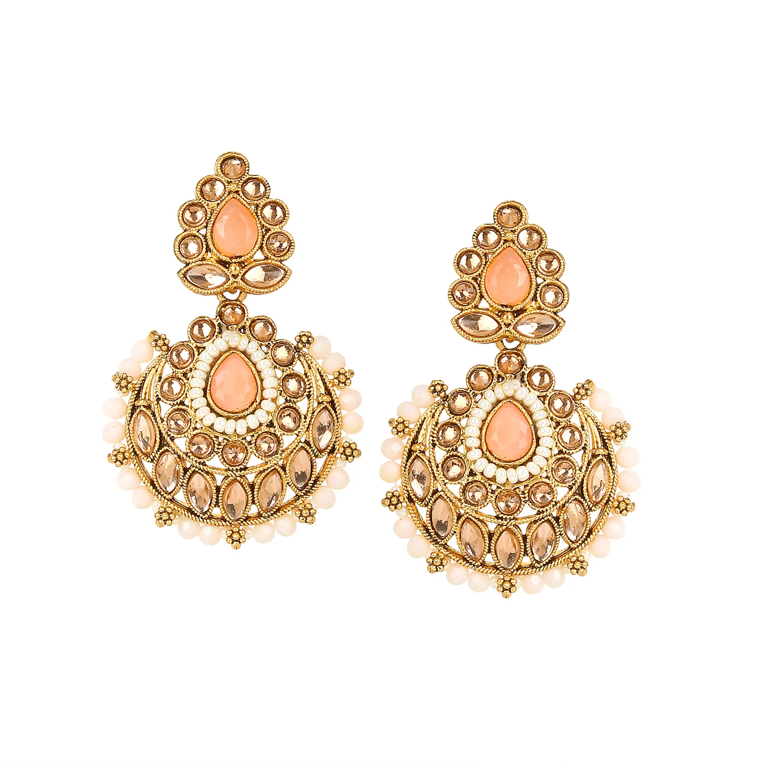 Traditional Matte Red Jewellery Set with Kundan by Leshya - Image 15
