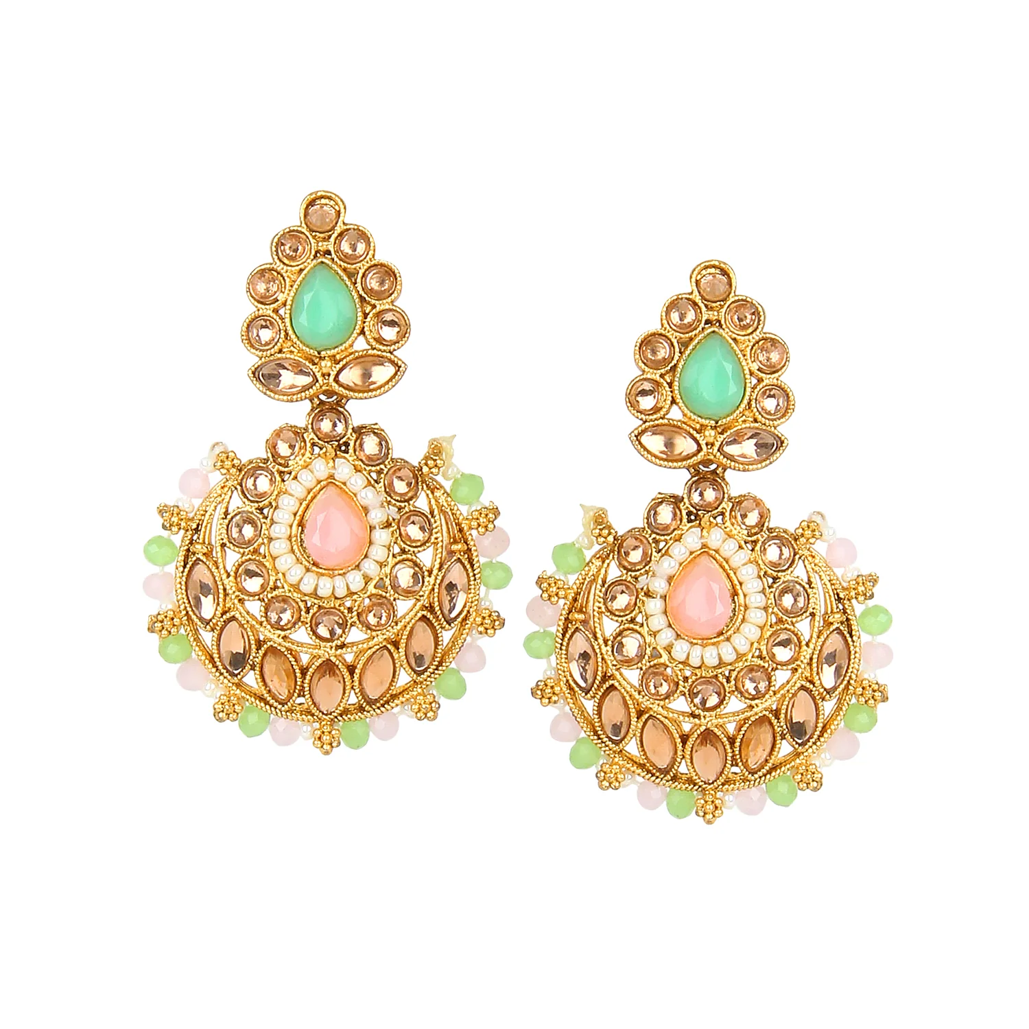 Traditional Matte Red Jewellery Set with Kundan by Leshya - Image 7