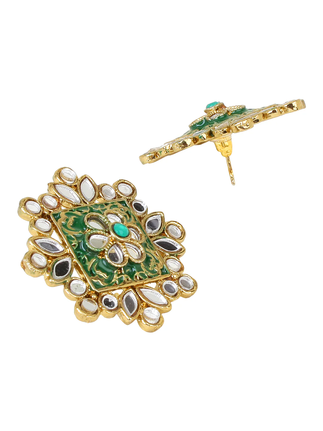 Traditional Meenakari Earring with Mirrorwork by Leshya - Image 3