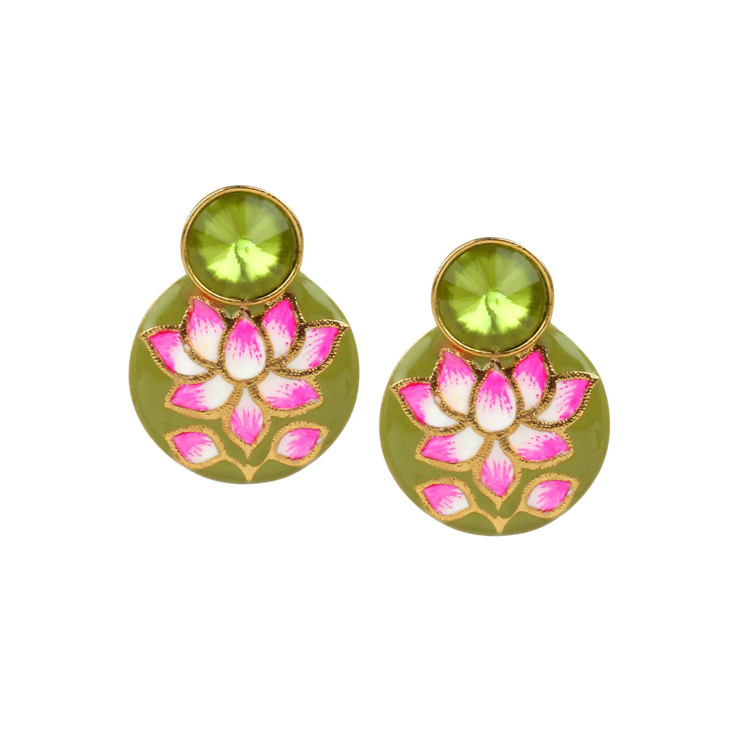 Traditional Meenakari Earring with stone by Leshya - Image 4