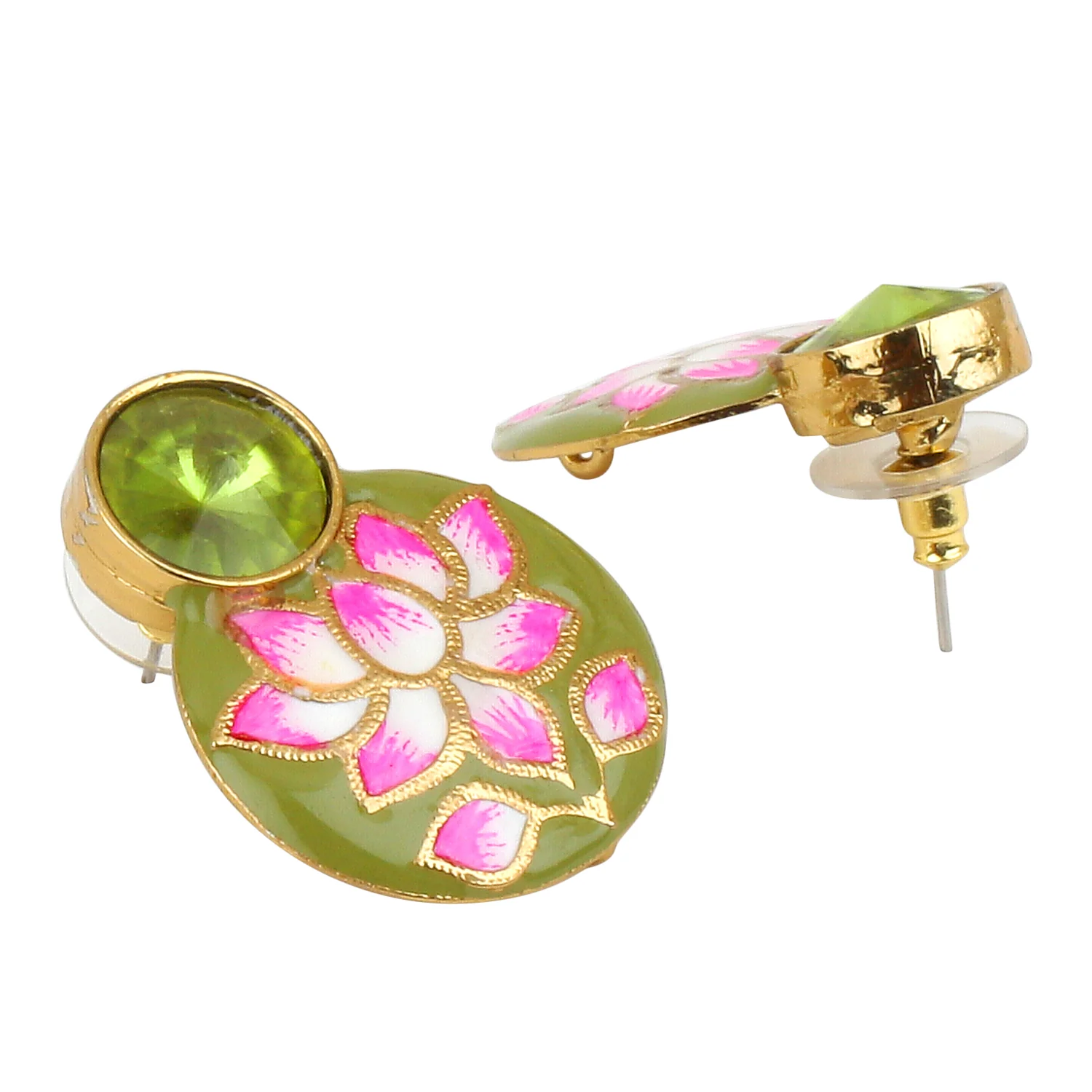 Traditional Meenakari Earring with stone by Leshya - Image 5