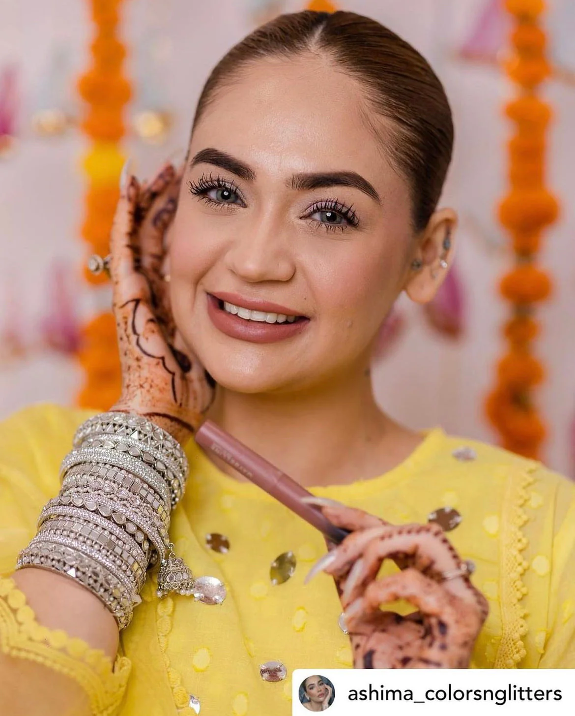 Traditional Mirror Bangle Set with Jhumki by Leshya - Image 2