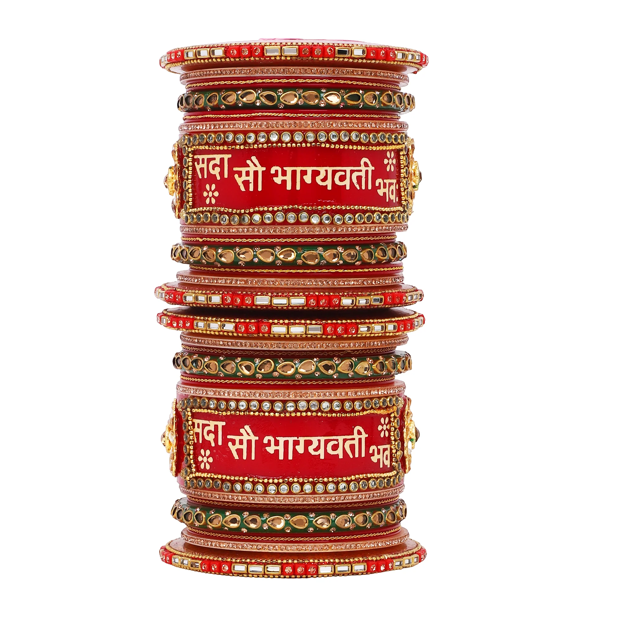 Traditional Rajasthani Bridal Chura in Gold Bead Work by Leshya - Image 4
