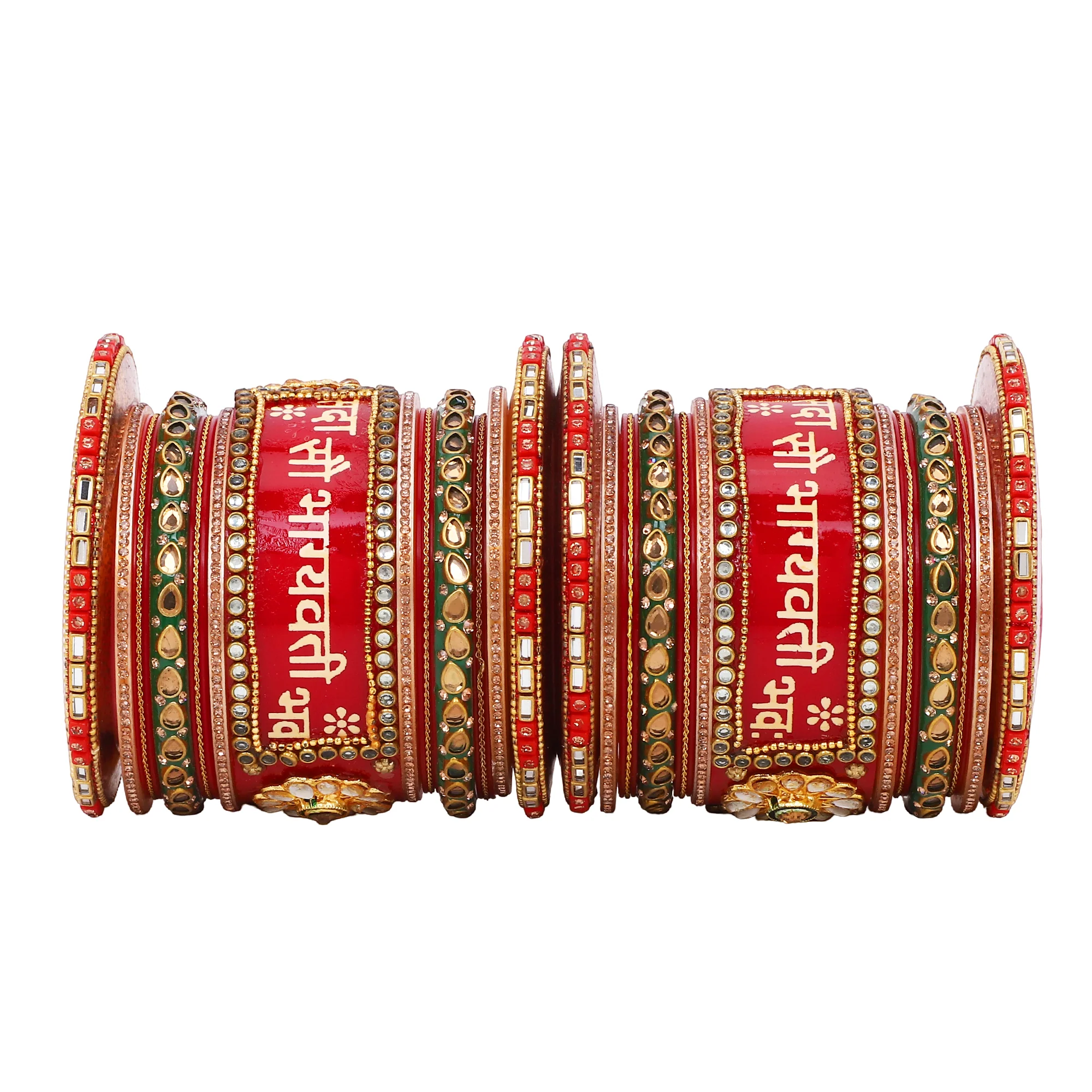 Traditional Rajasthani Bridal Chura in Gold Bead Work by Leshya - Image 5