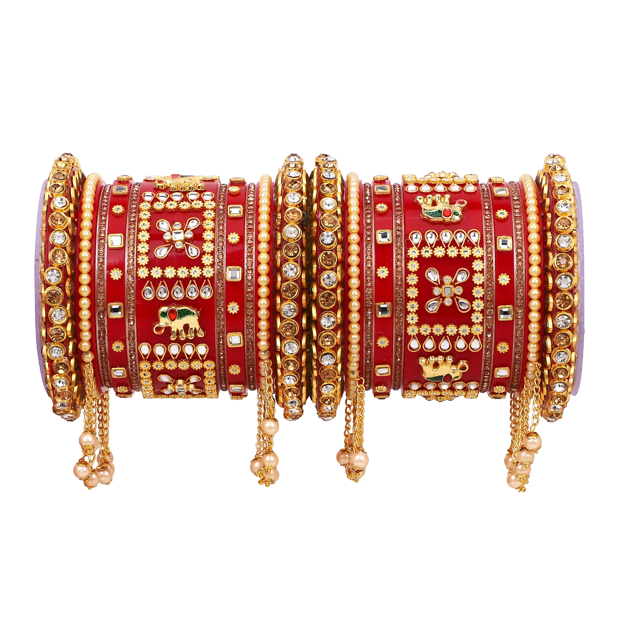 Traditional Rajasthani Bridal Chura with Small Jhumki by Leshya - Image 3