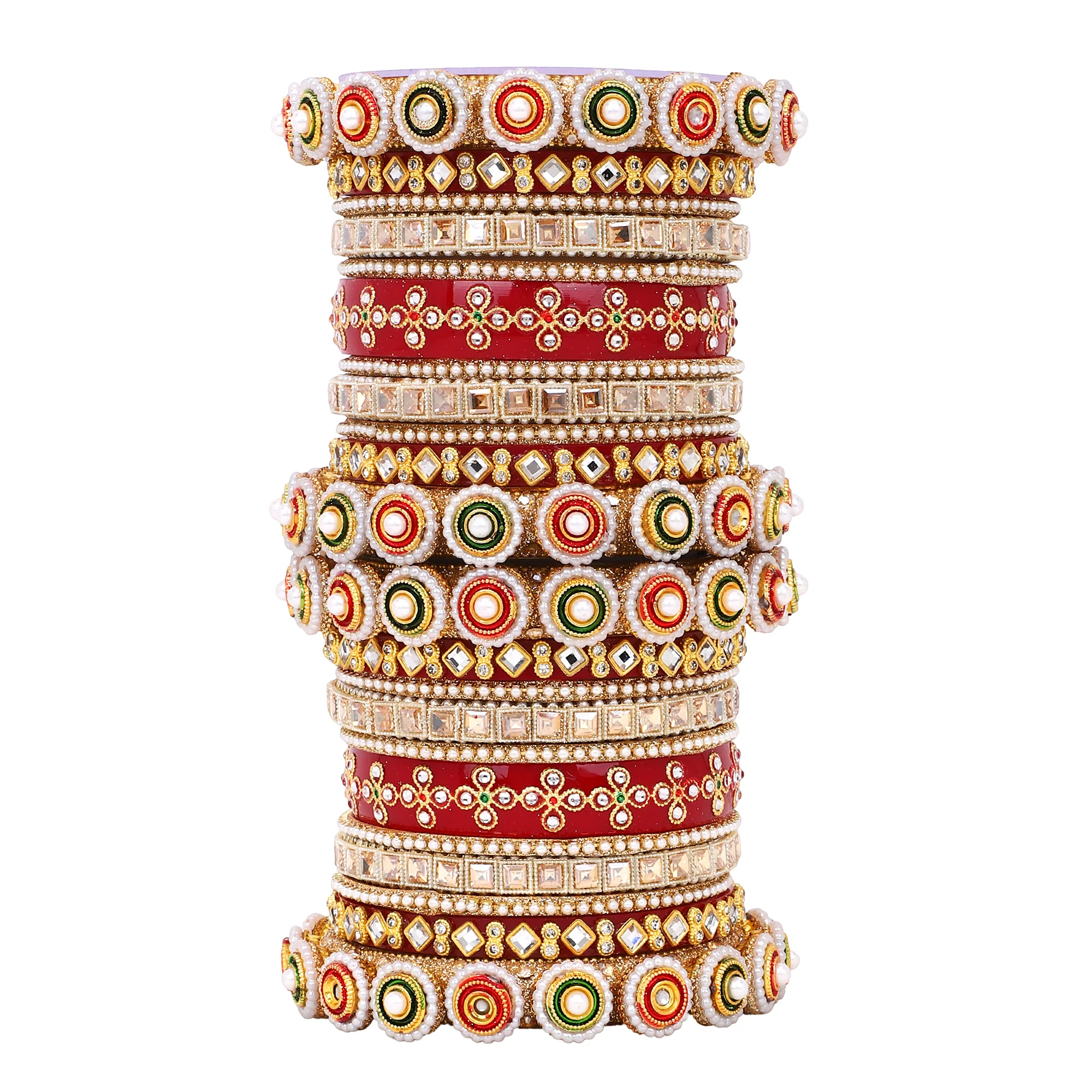 Traditional Rajasthani Bridal Chura with pacheli kada by Leshya - Image 2