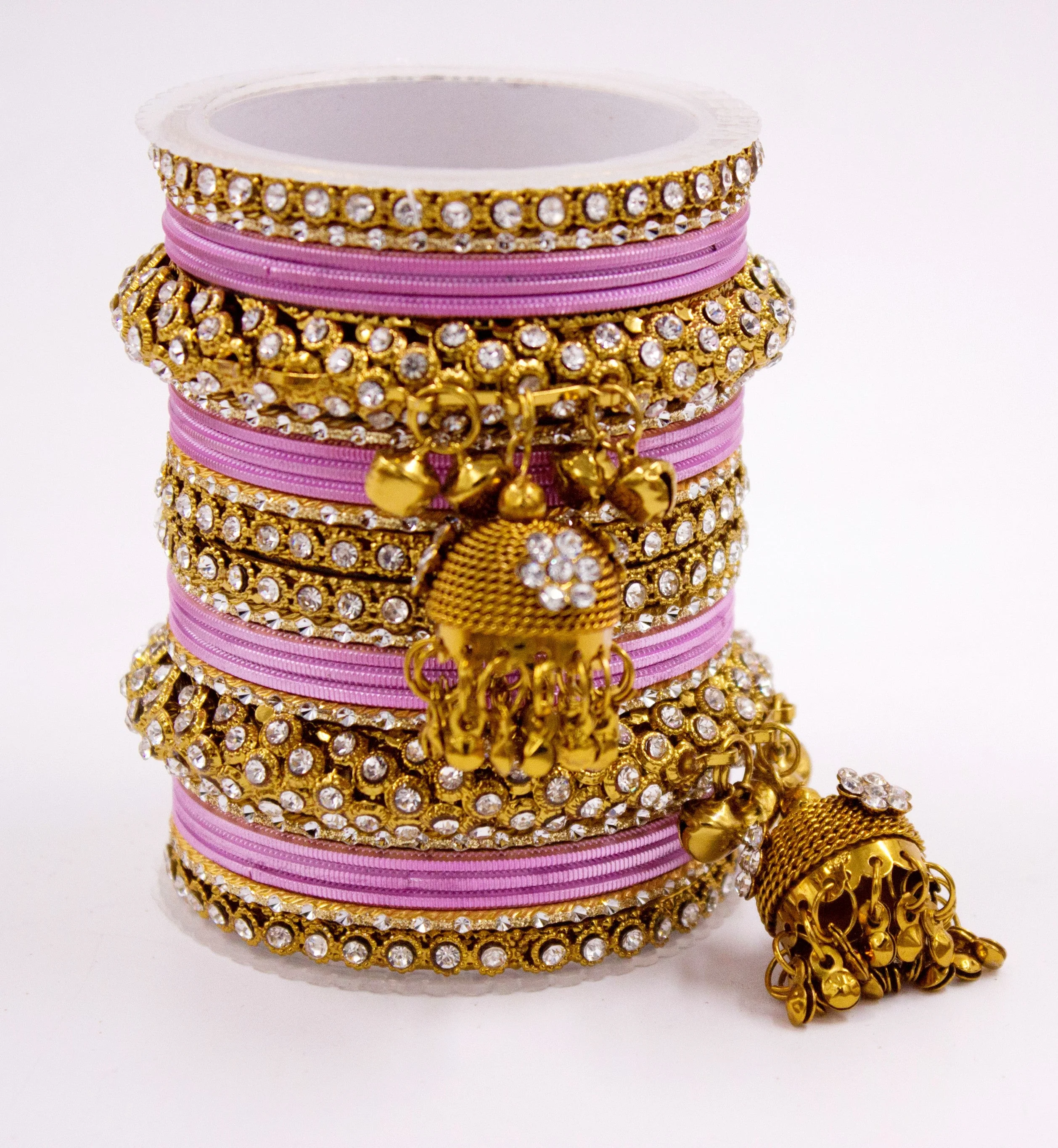 Traditional Shining Jhumki Bangle Set For Two Hands - Image 14