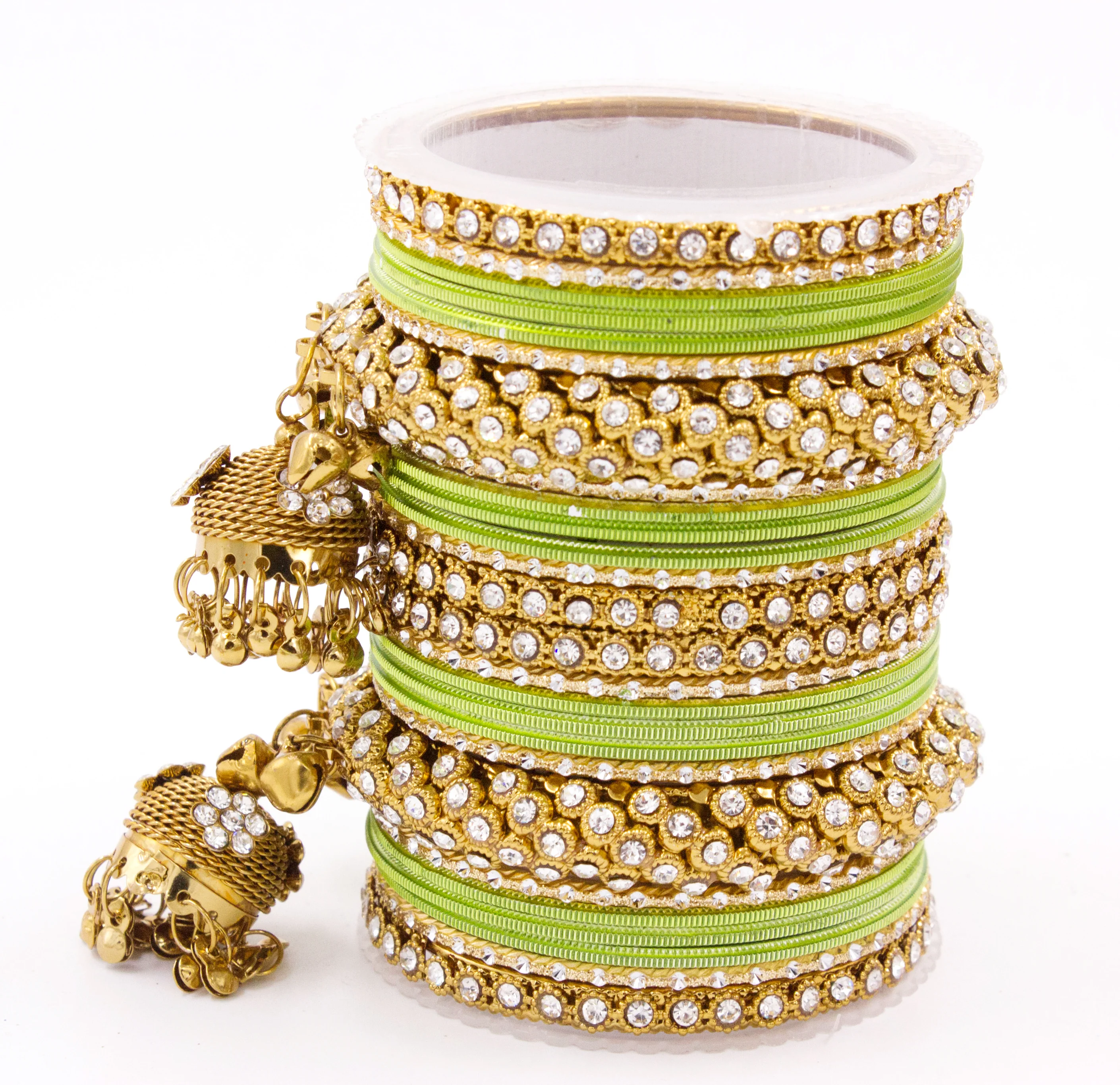 Traditional Shining Jhumki Bangle Set For Two Hands - Image 19