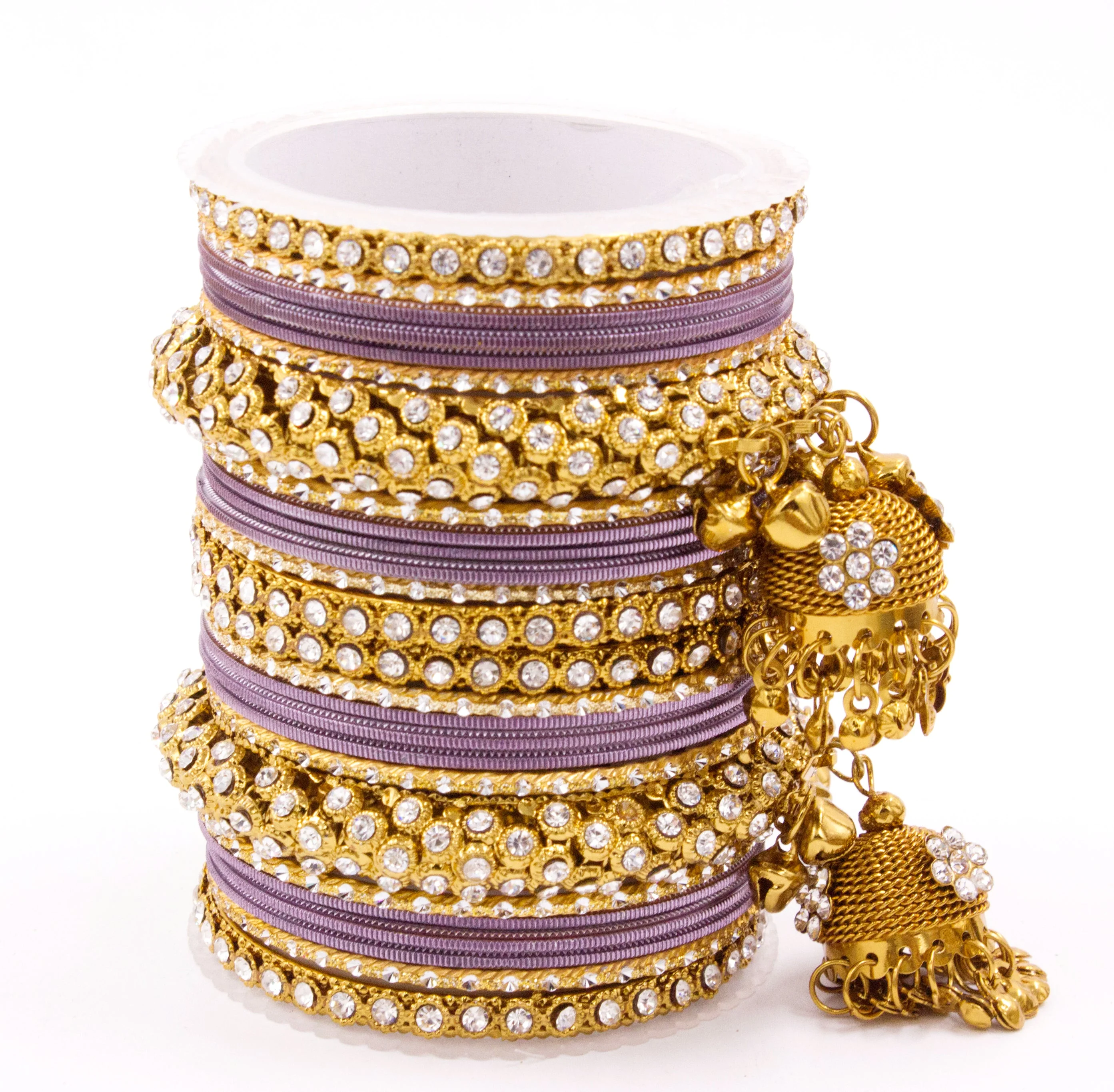 Traditional Shining Jhumki Bangle Set For Two Hands - Image 17