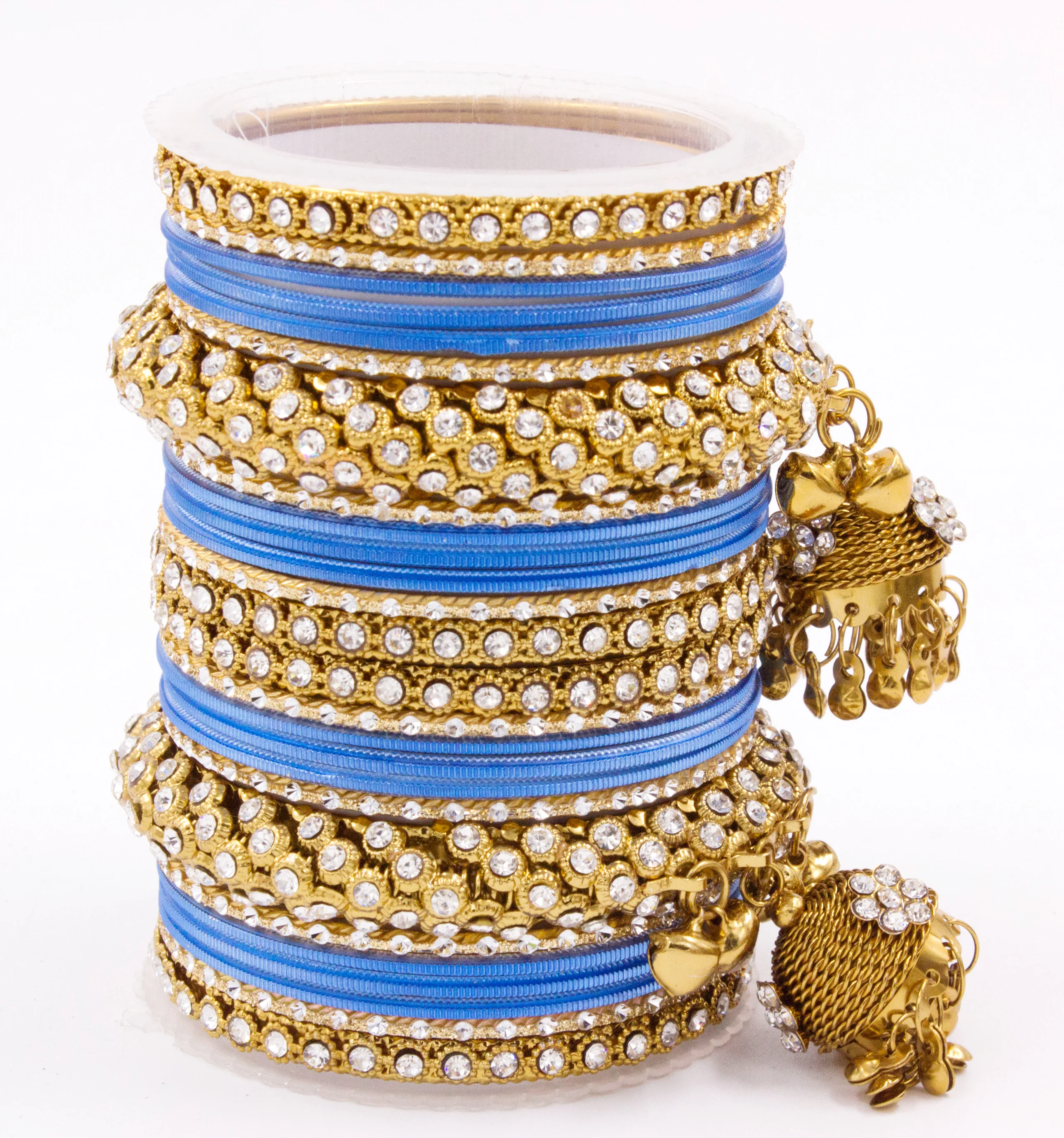 Traditional Shining Jhumki Bangle Set For Two Hands - Image 22