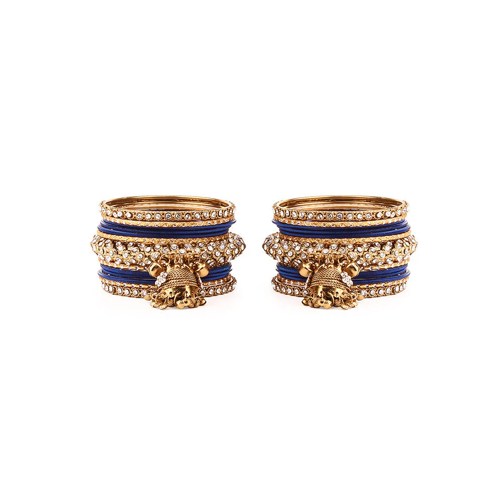 Traditional Shining Jhumki Bangle Set For Two Hands - Image 8