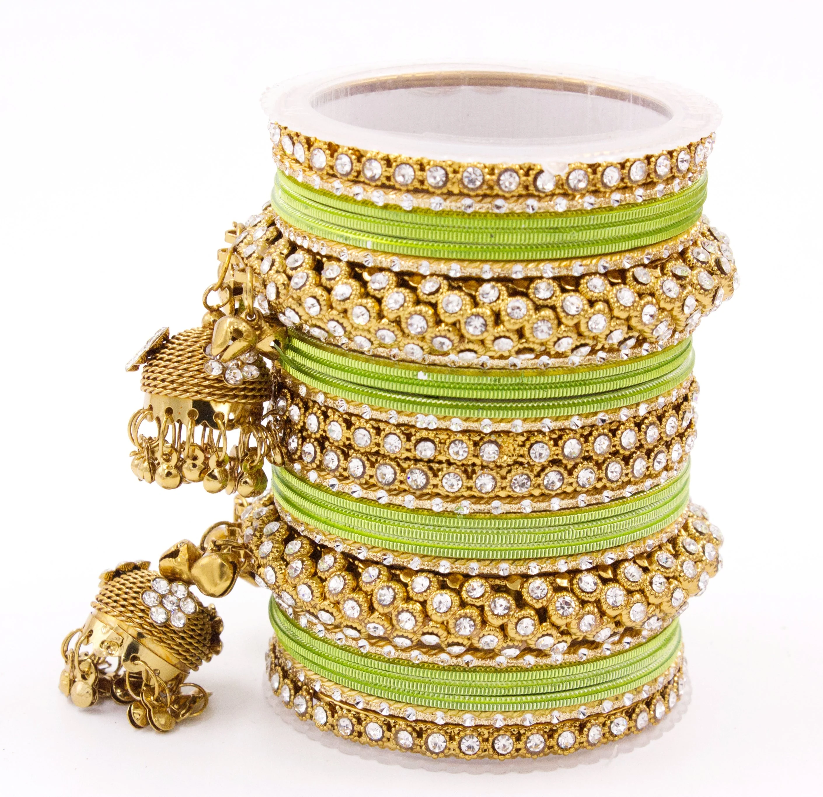 Traditional Shining Jhumki Bangle Set For Two Hands - Image 19