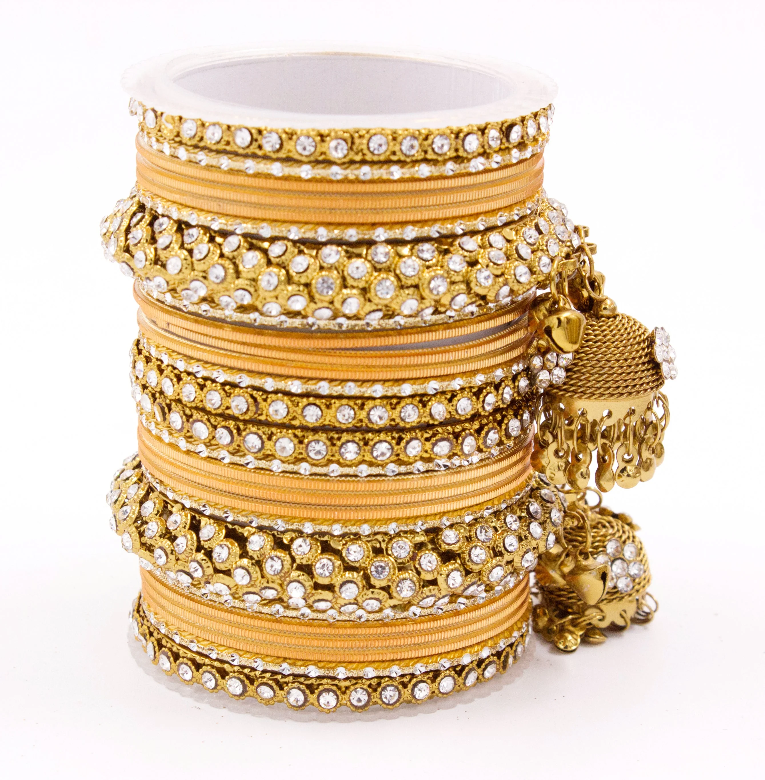 Traditional Shining Jhumki Bangle Set For Two Hands - Image 18