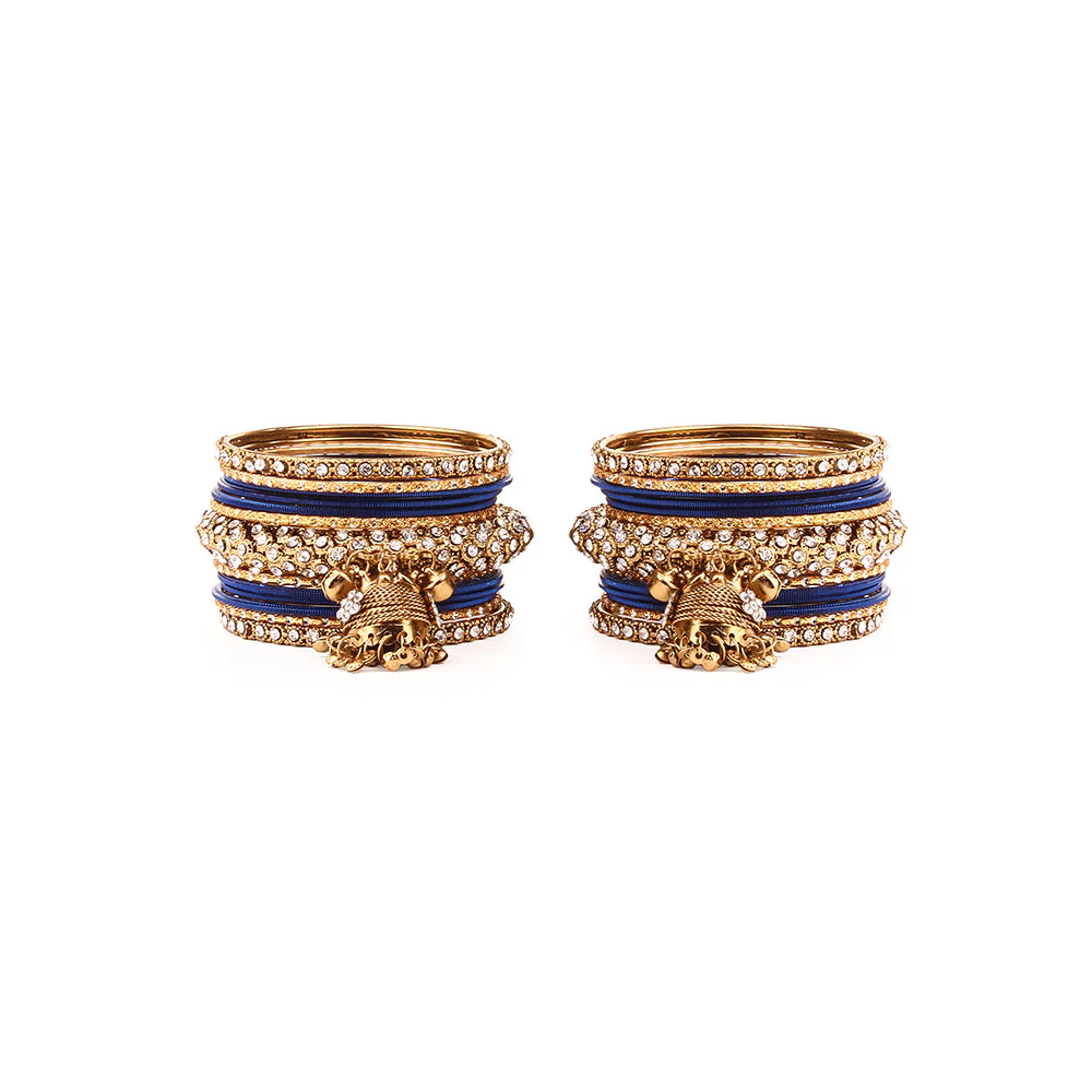 Traditional Shining Jhumki Bangle Set For Two Hands - Image 7