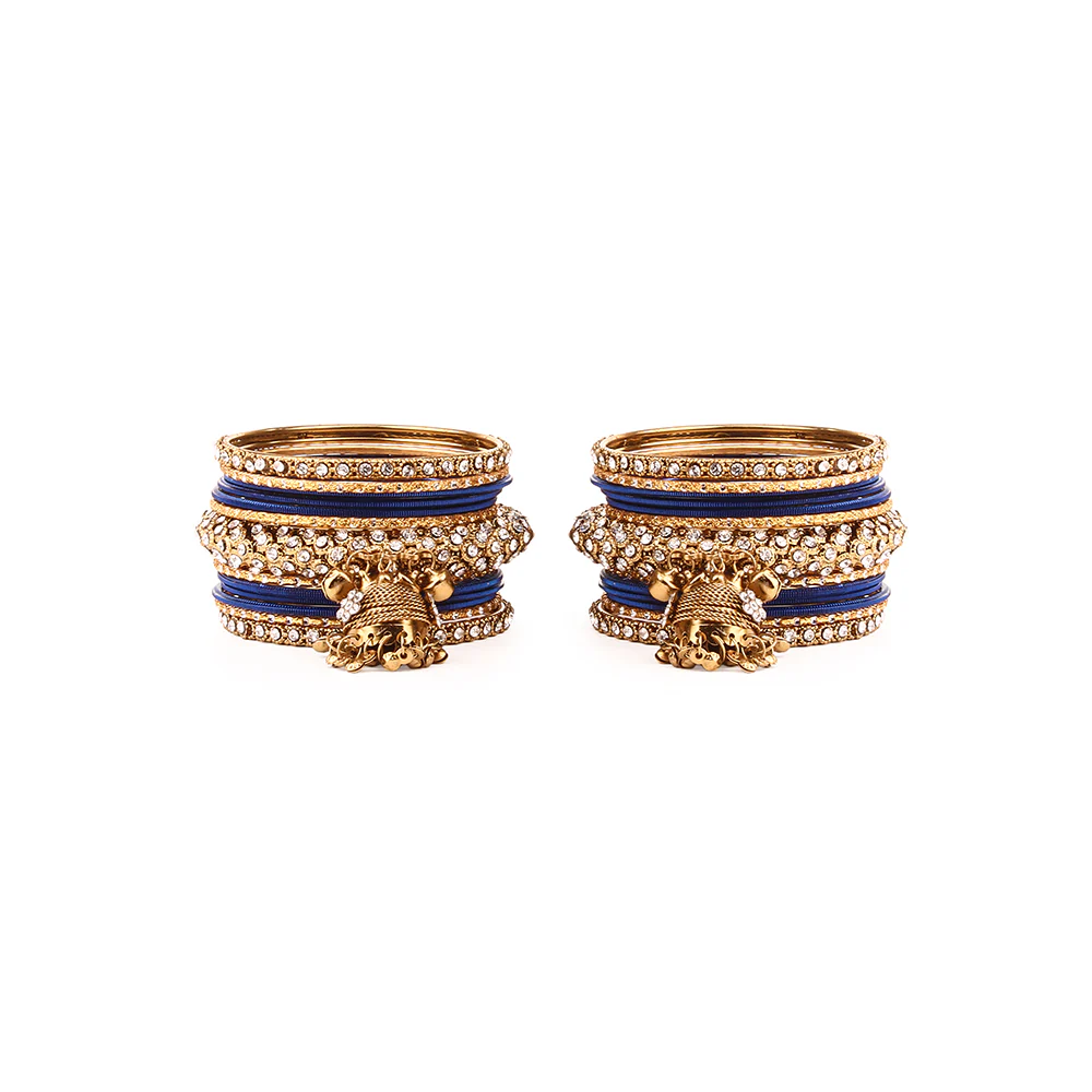 Traditional Shining Jhumki Bangle Set For Two Hands - Image 5