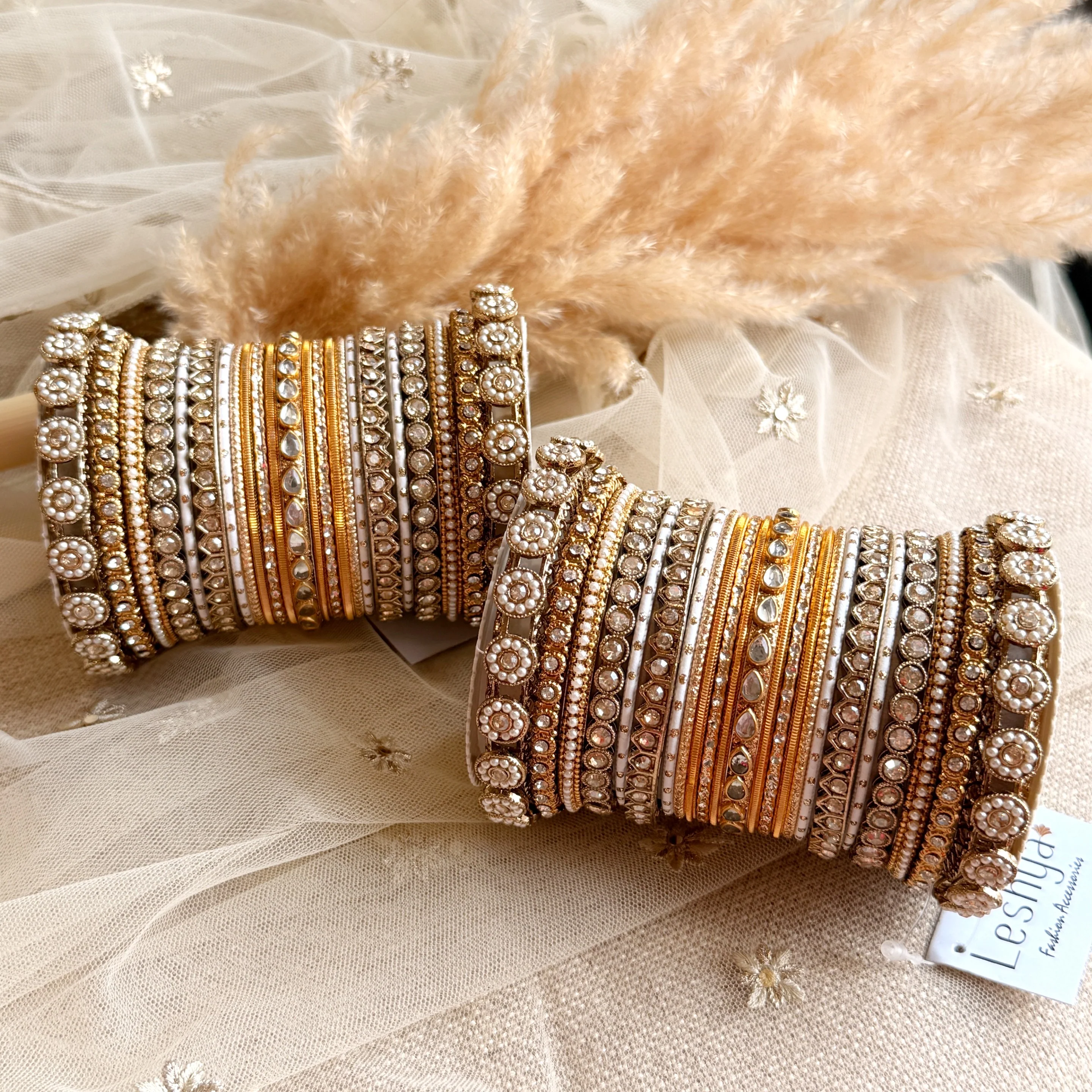 Traditional Style Bangle set for two hands by Leshya - Image 2