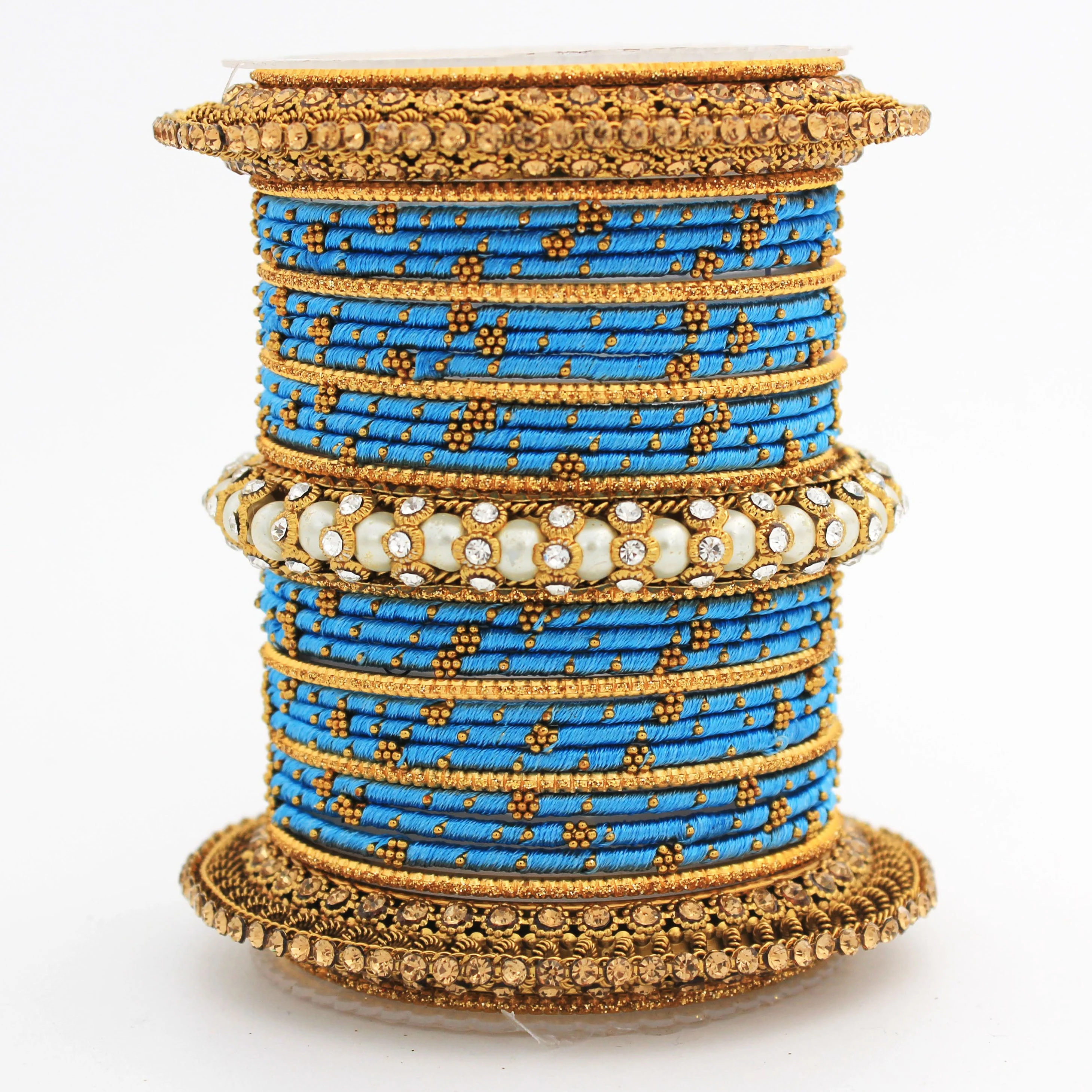 Traditional Thread bangle set with Pearl centre kada by Leshya - Image 8