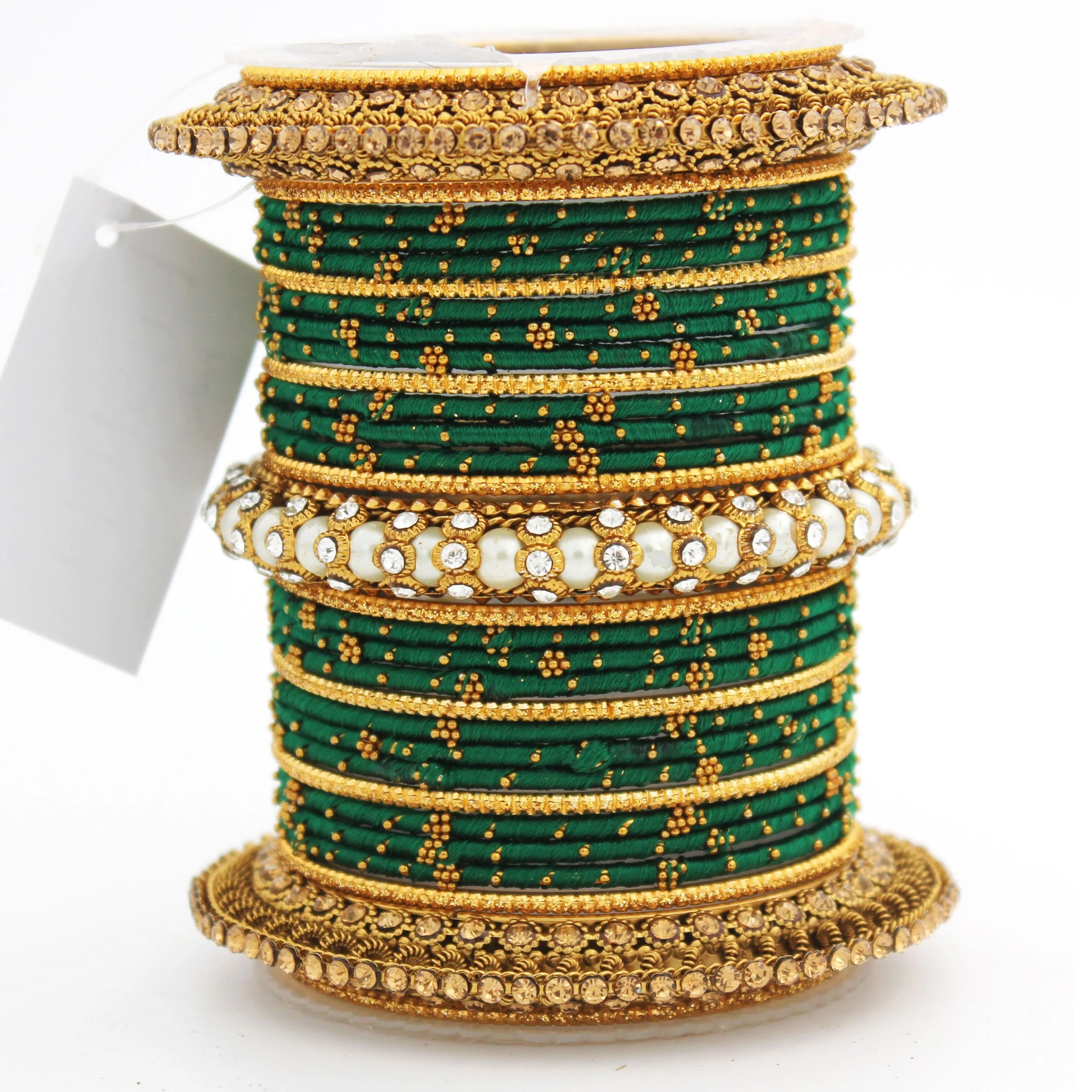 Traditional Thread bangle set with Pearl centre kada by Leshya - Image 14