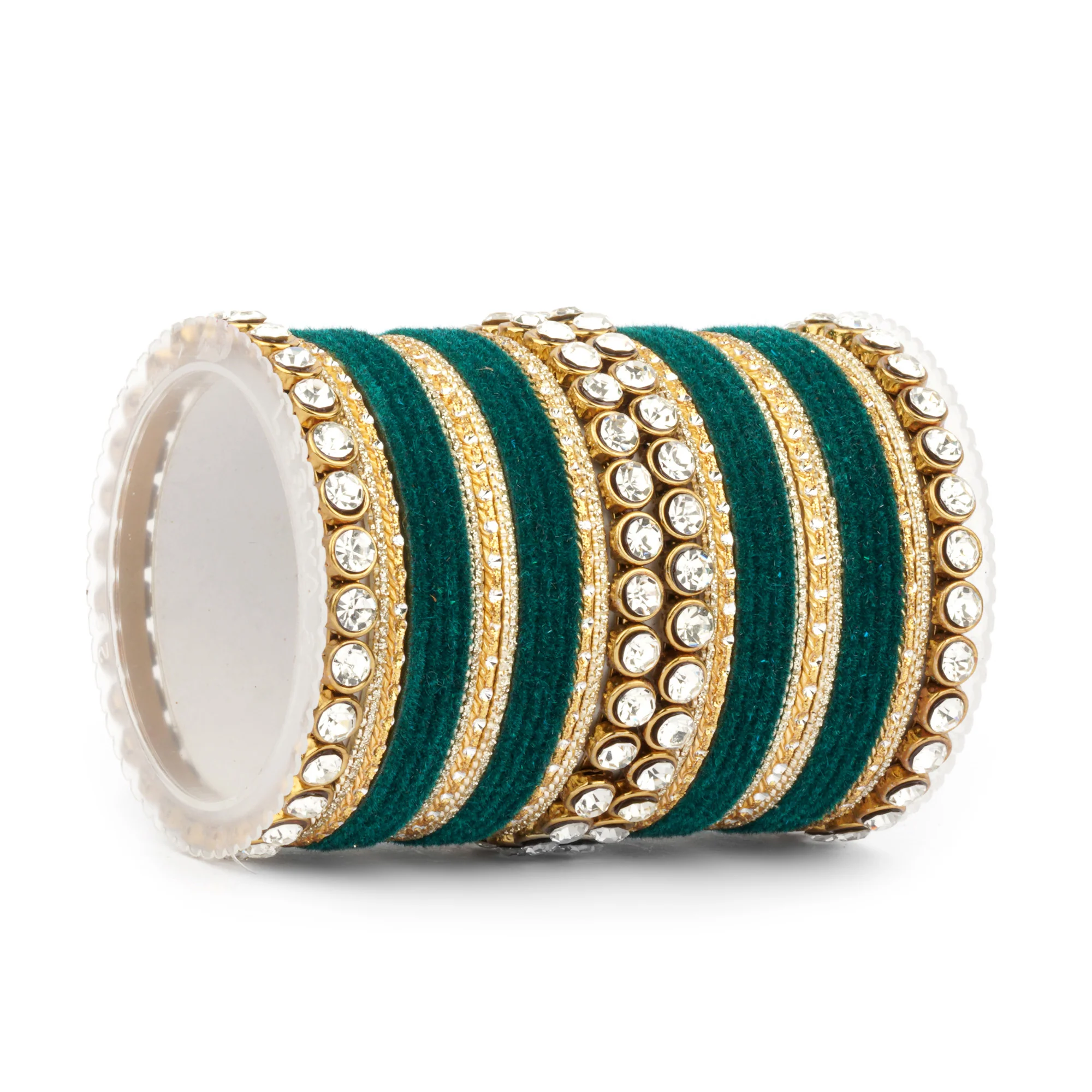 Traditional Velvet Bangle Set by Leshya with Stone Kadas for Women  (Plus Size) - Image 19
