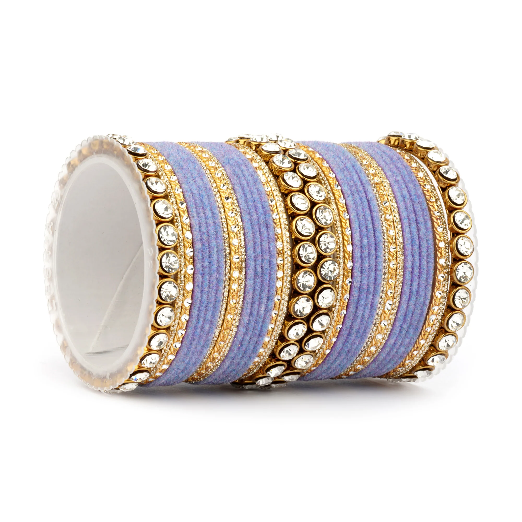Traditional Velvet Bangle Set by Leshya with Stone Kadas for Women  (Plus Size) - Image 21