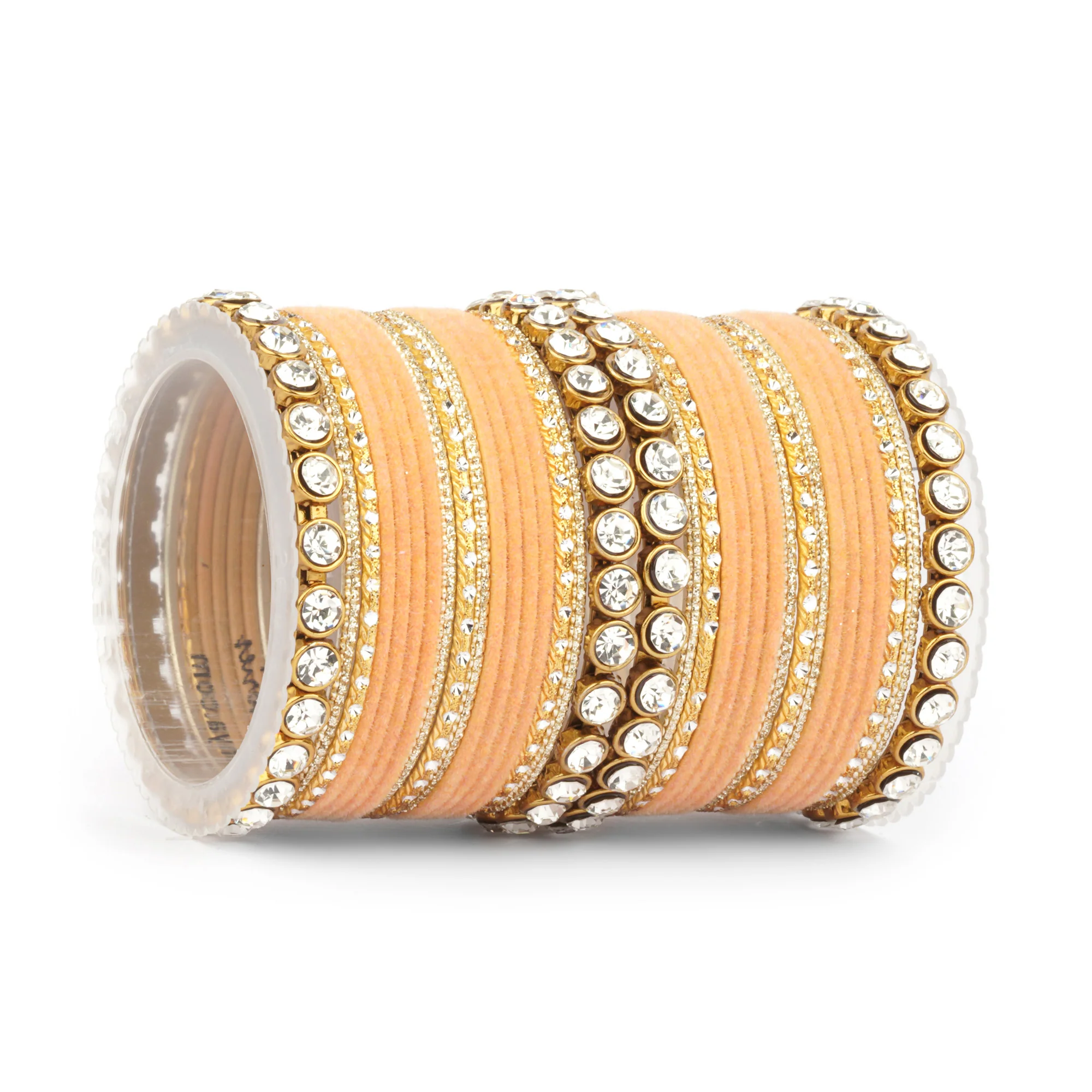 Traditional Velvet Bangle Set by Leshya with Stone Kadas for Women  (Plus Size) - Image 29