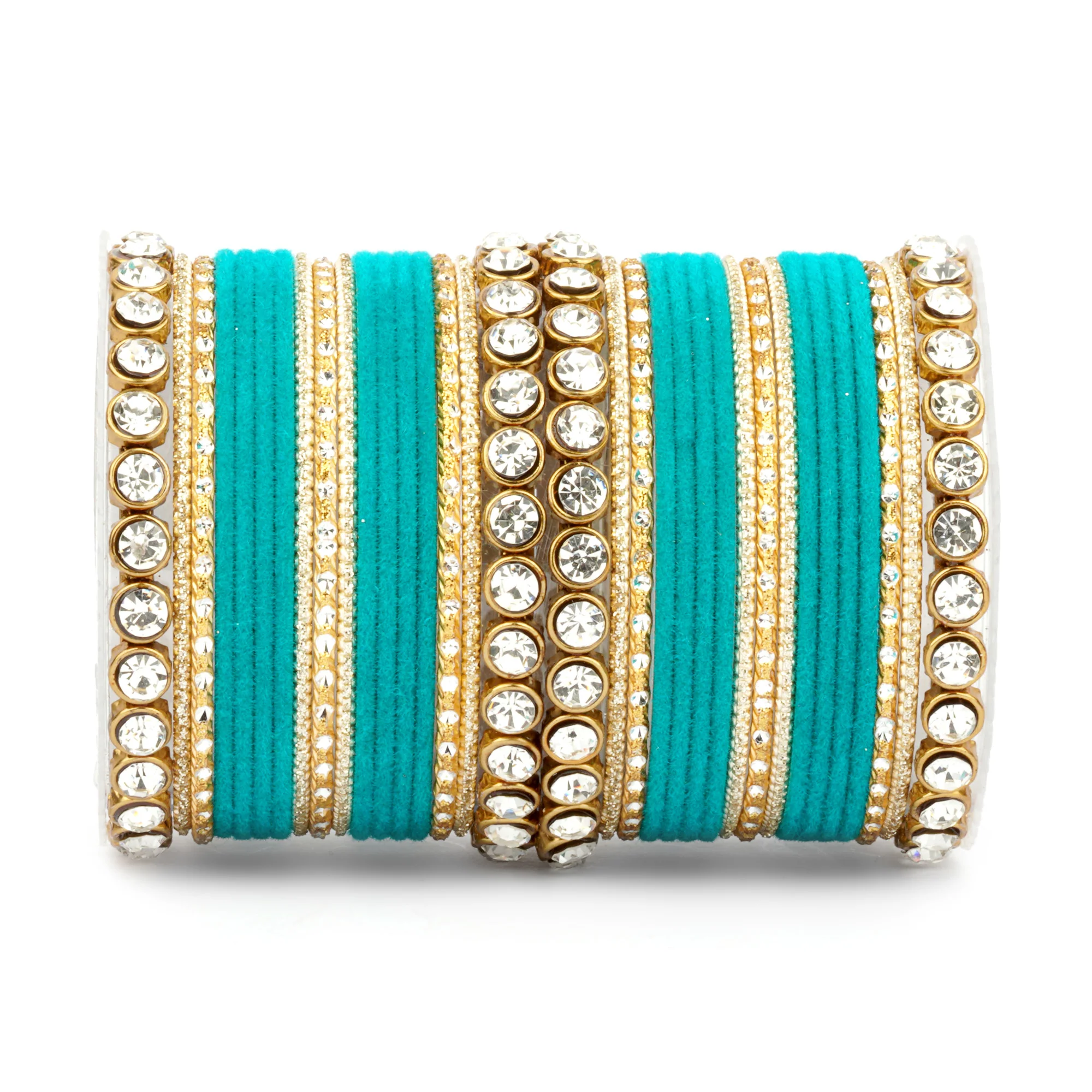 Traditional Velvet Bangle Set by Leshya with Stone Kadas for Women  (Plus Size) - Image 36