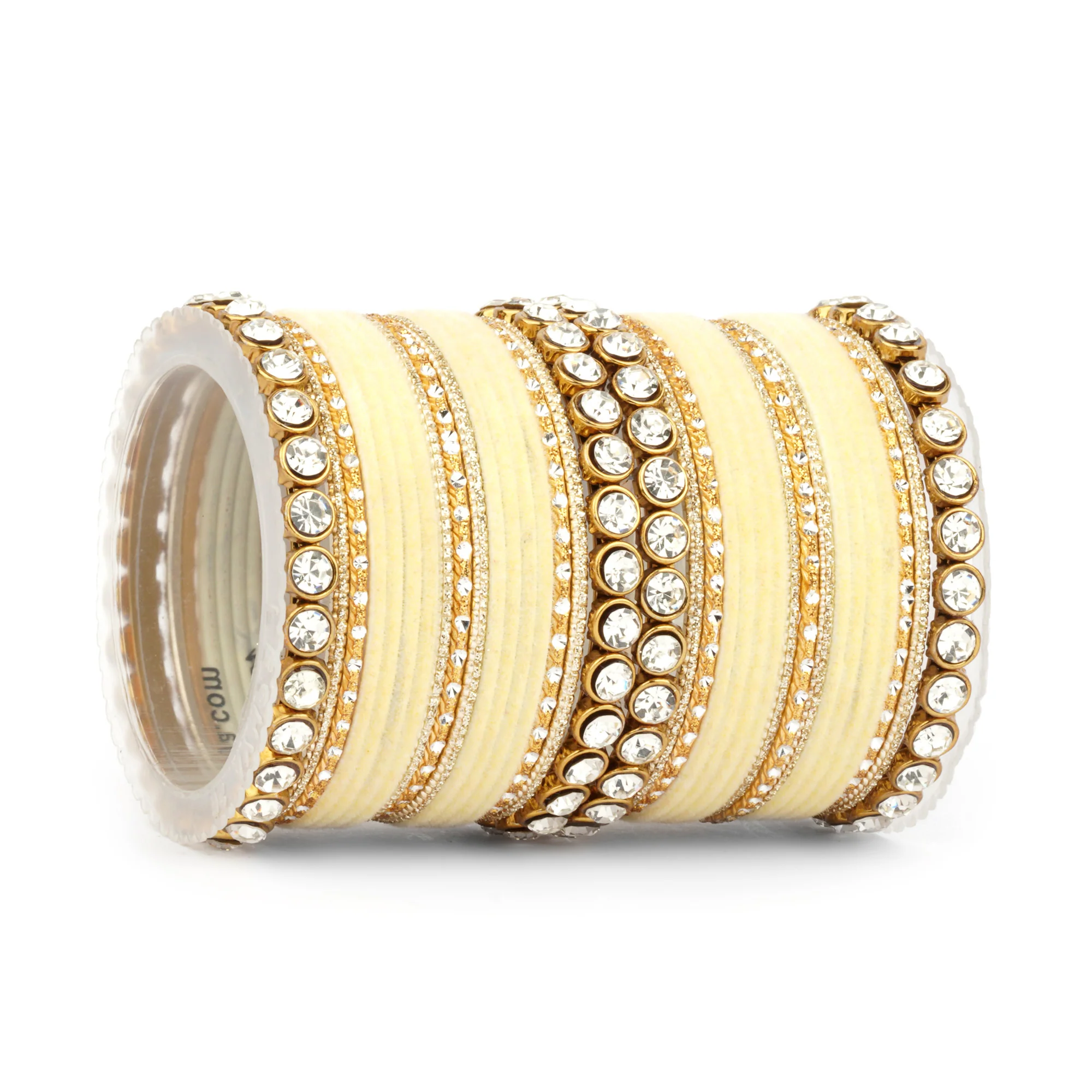 Traditional Velvet Bangle Set by Leshya with Stone Kadas for Women  (Plus Size) - Image 9