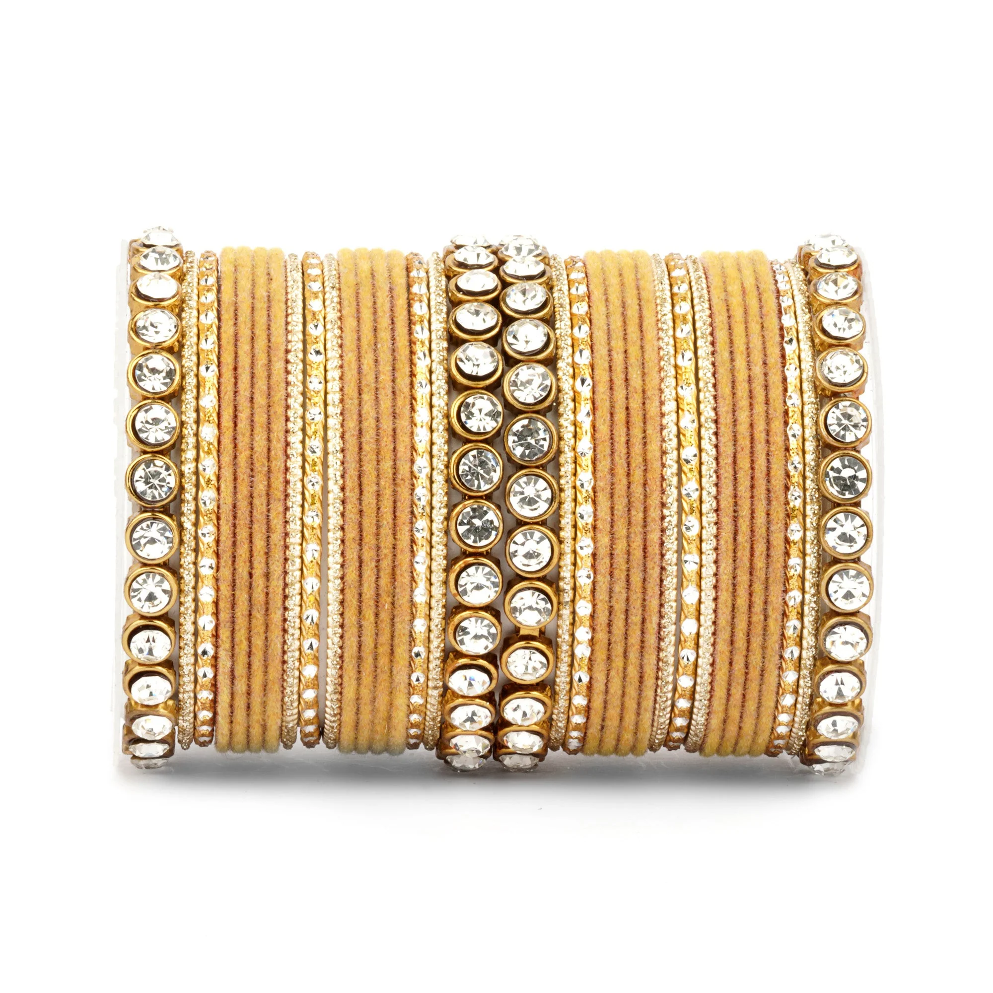 Traditional Velvet Bangle Set by Leshya with Stone Kadas for Women - Image 14
