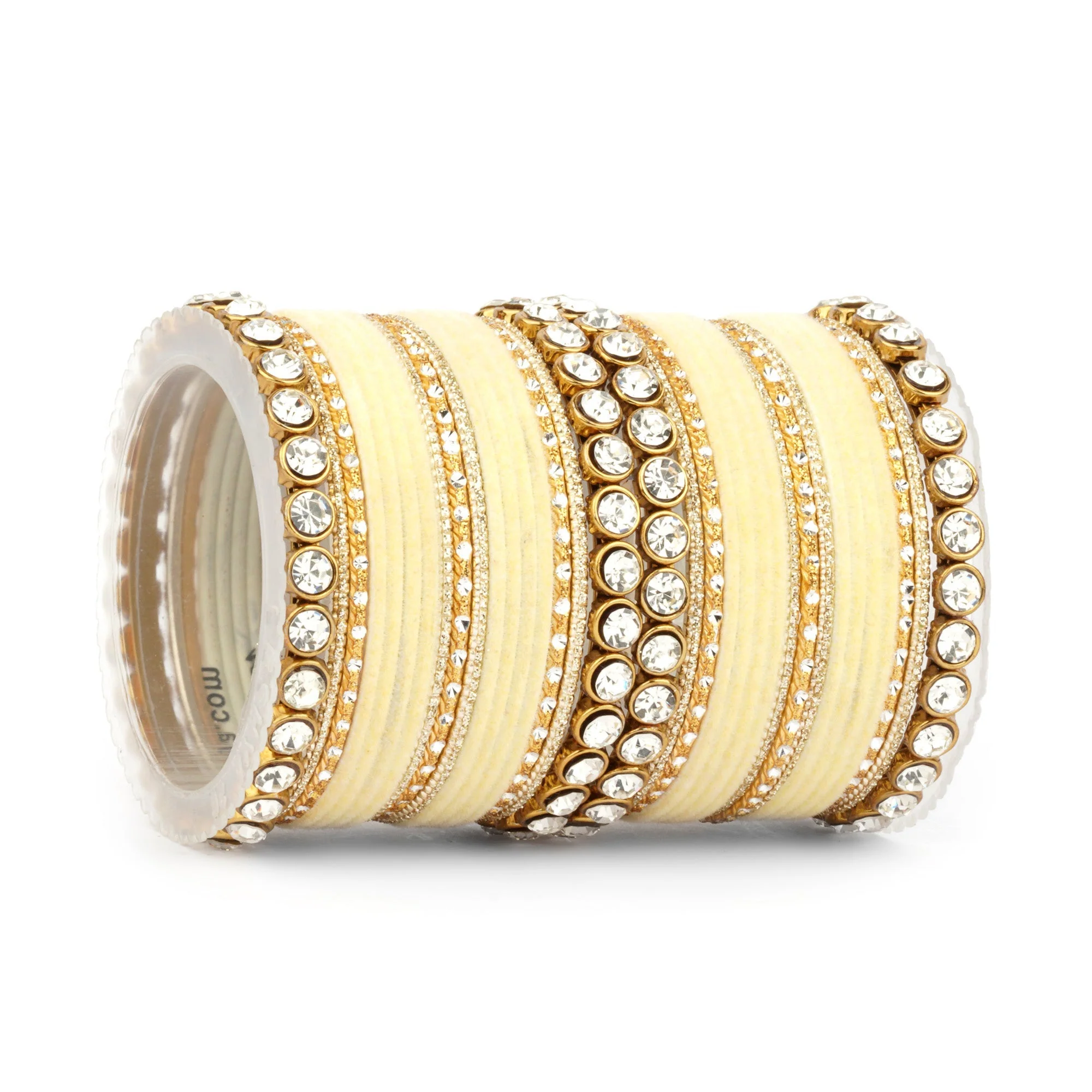 Traditional Velvet Bangle Set by Leshya with Stone Kadas for Women - Image 15