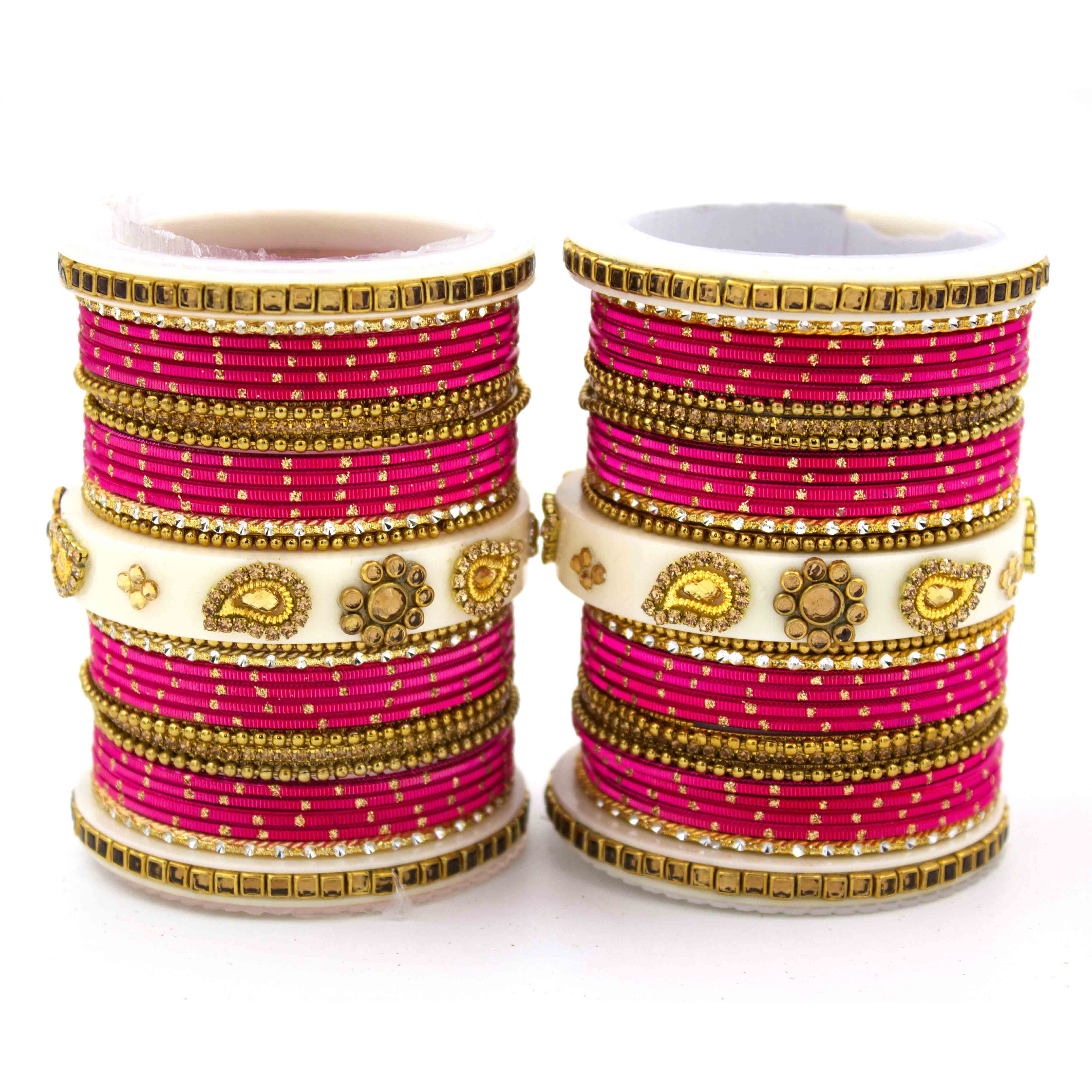 Traditonal Bridal Bangle set with golden dotted design - Image 16