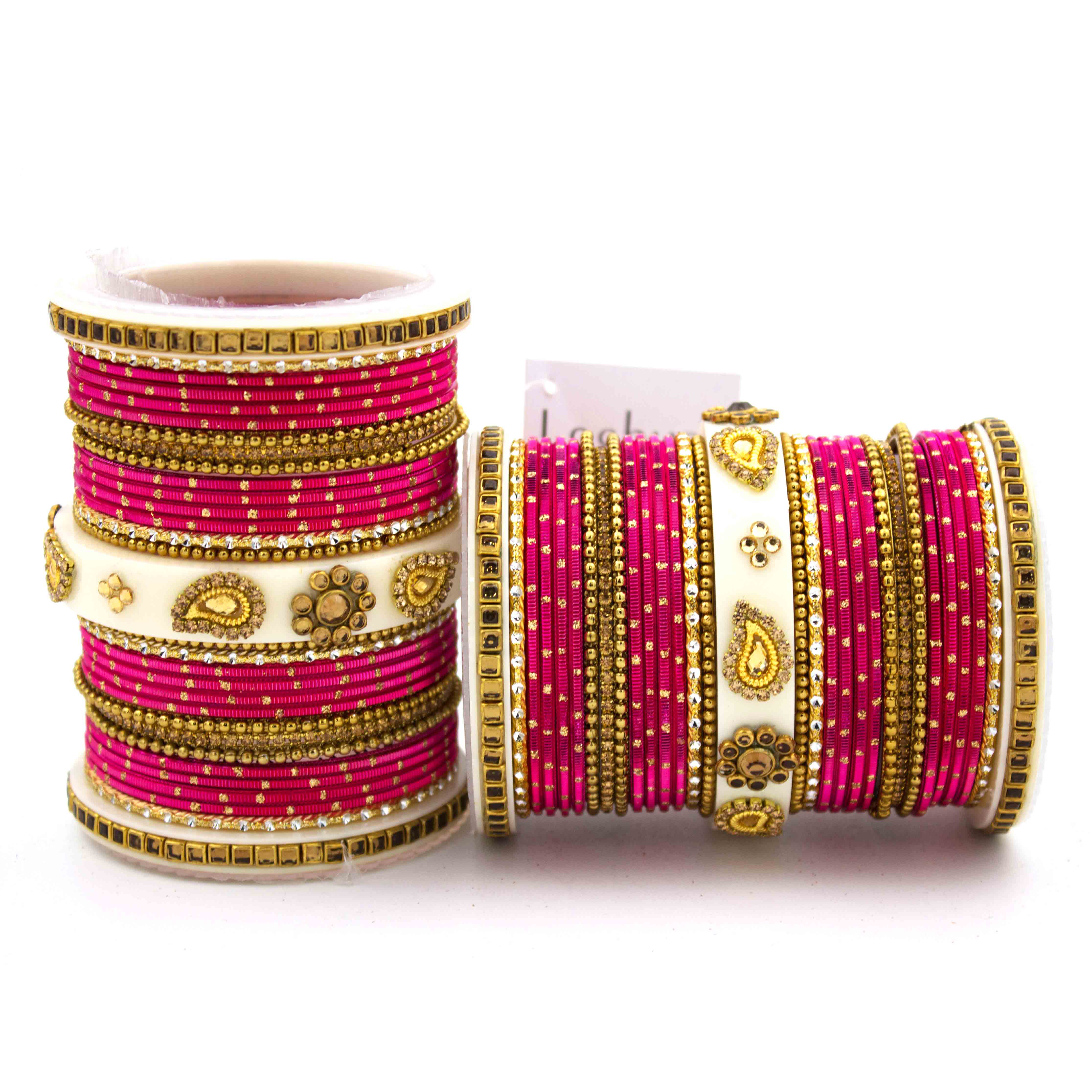 Traditonal Bridal Bangle set with golden dotted design - Image 17