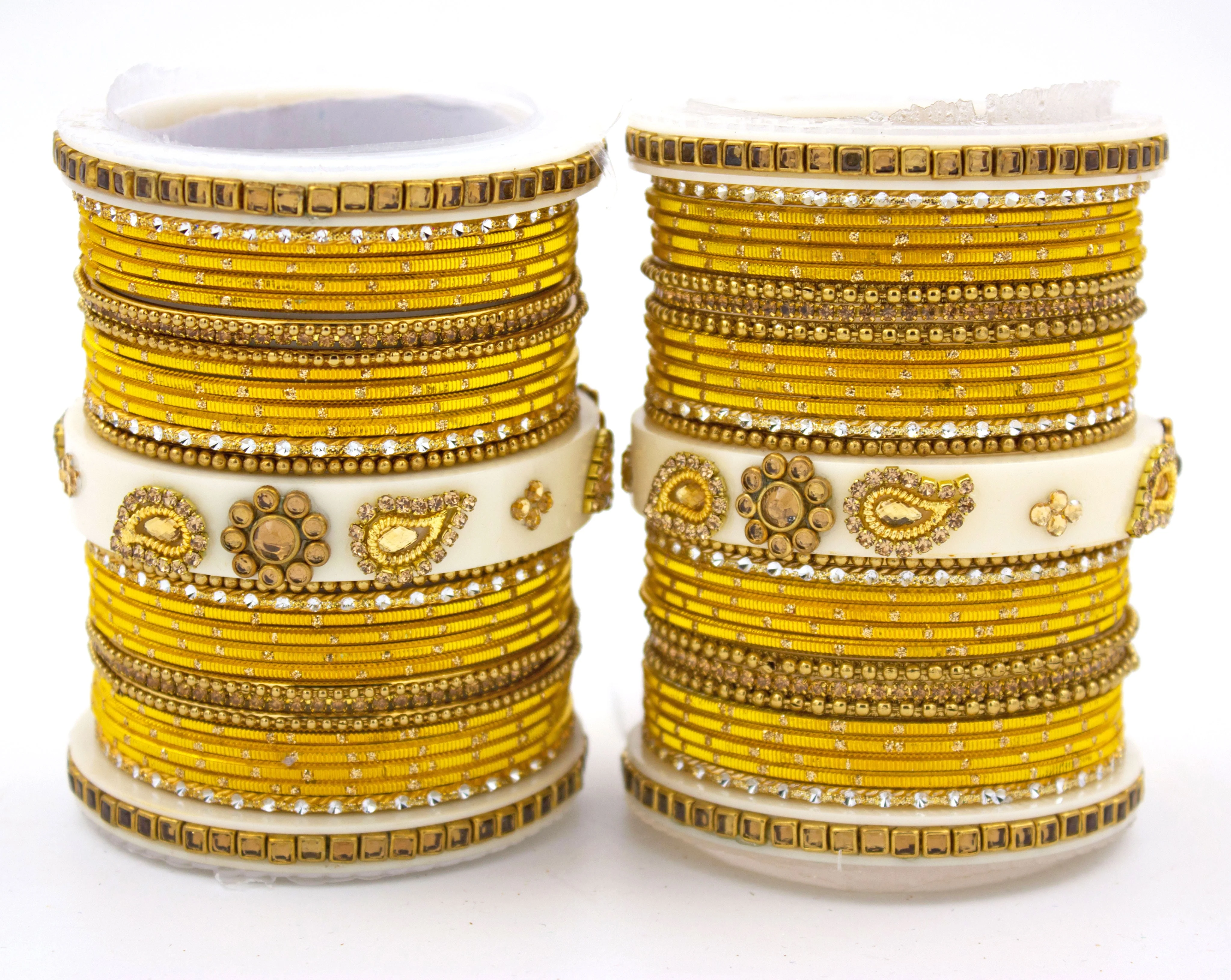 Traditonal Bridal Bangle set with golden dotted design - Image 20