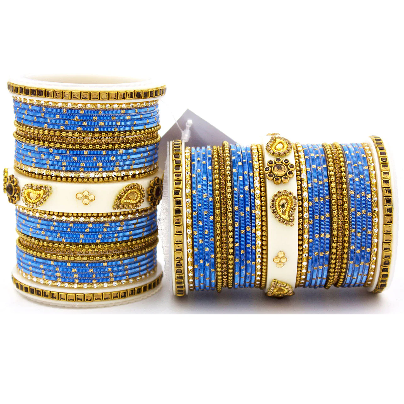 Traditonal Bridal Bangle set with golden dotted design - Image 6