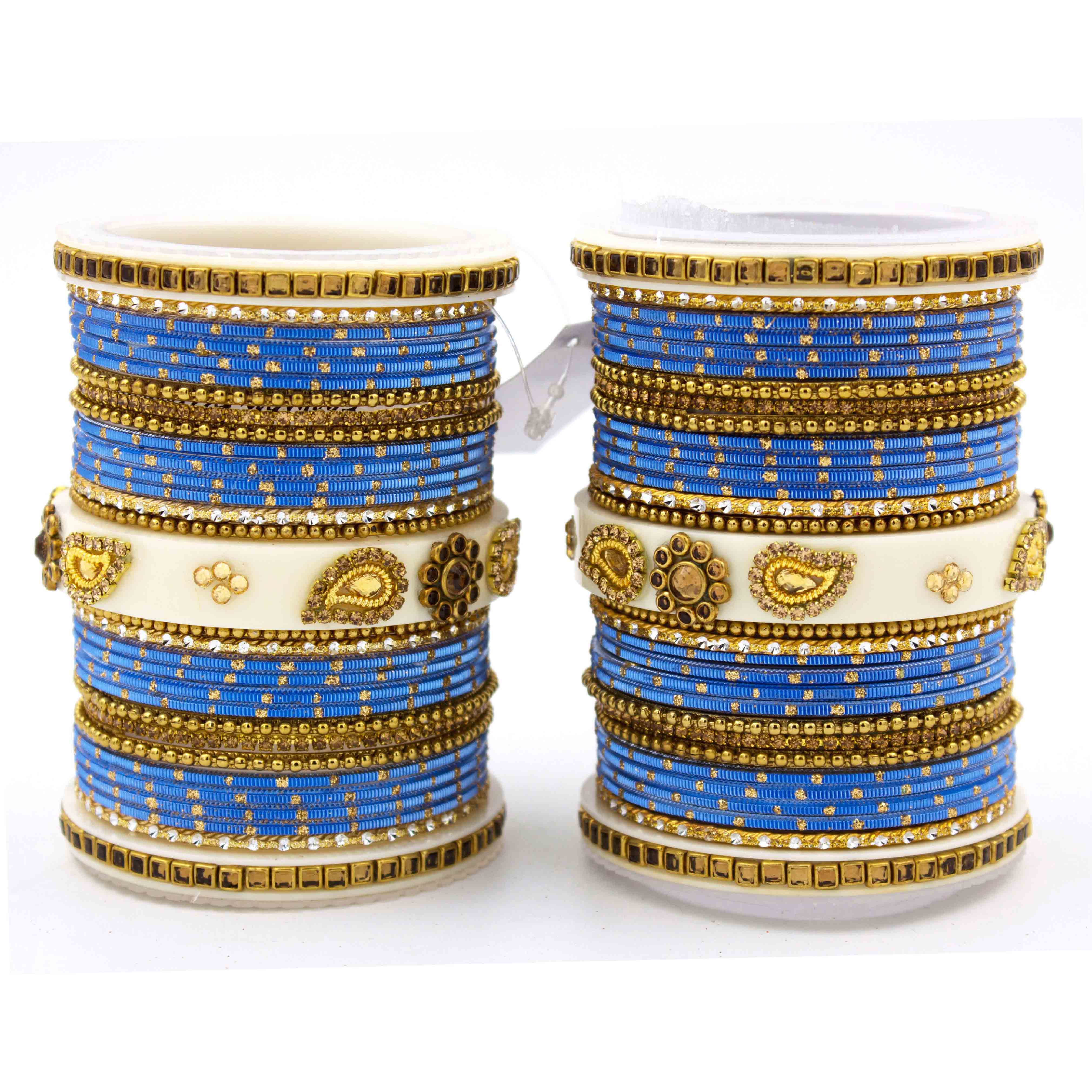 Traditonal Bridal Bangle set with golden dotted design - Image 6