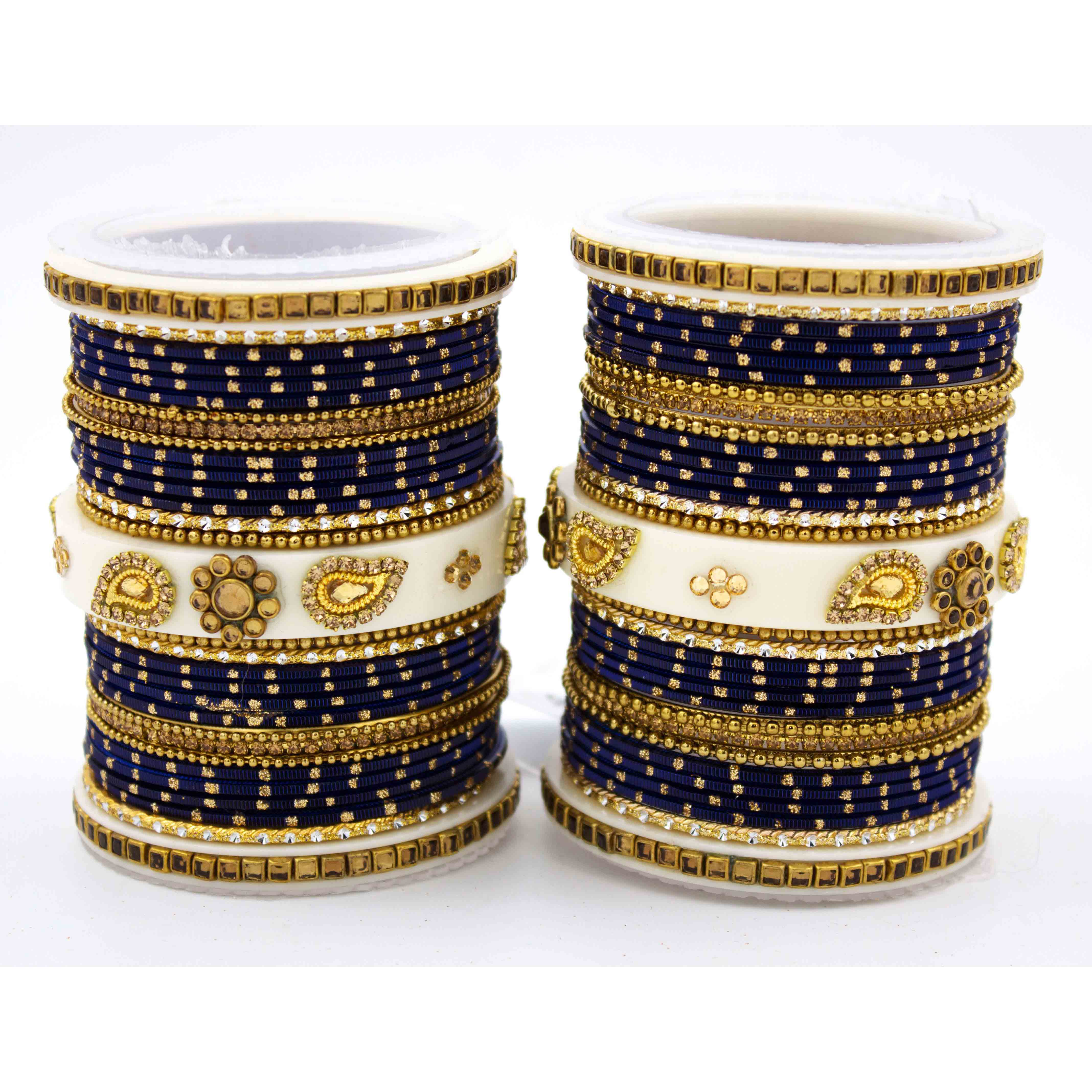 Traditonal Bridal Bangle set with golden dotted design - Image 8