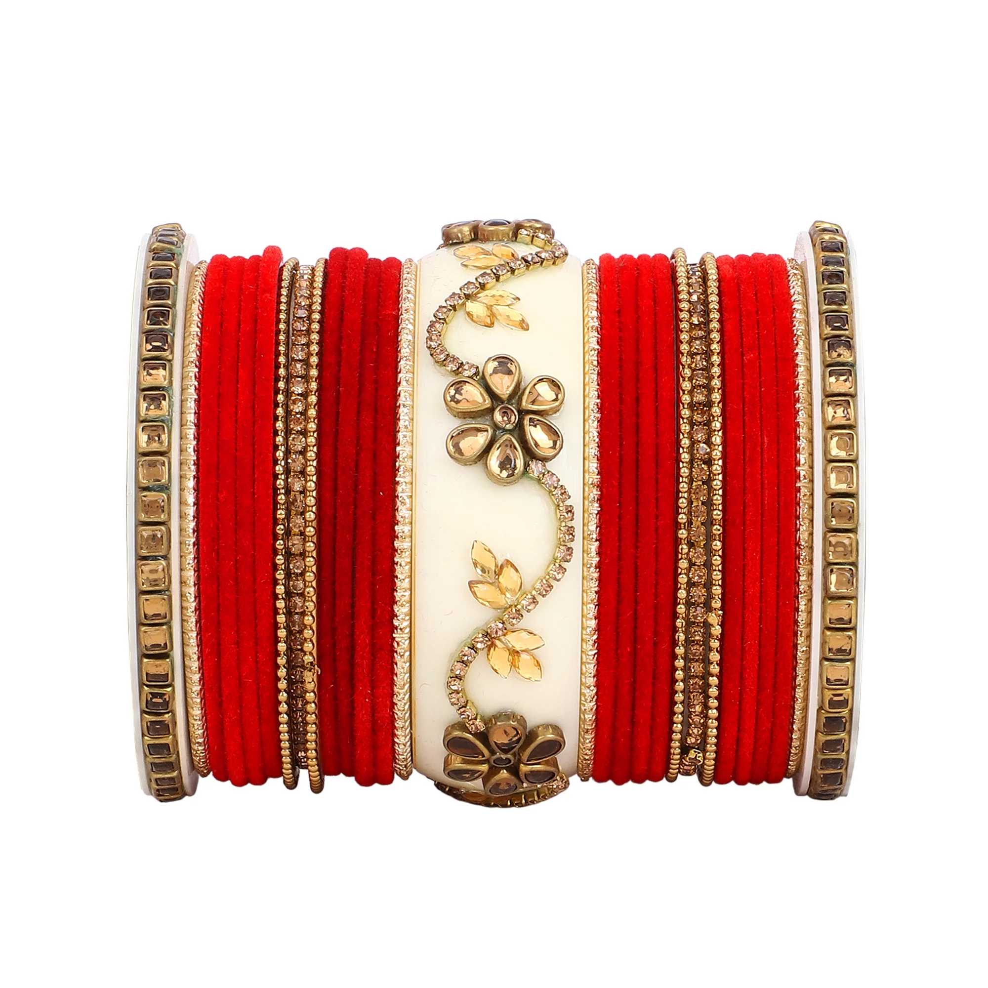 Bridal Bangle set with Velvet bangles - Image 3