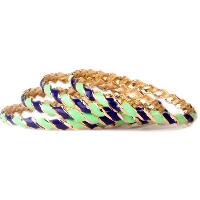 Twisted Multi-Colored Meenakari Bracelet (4pcs) - Image 4