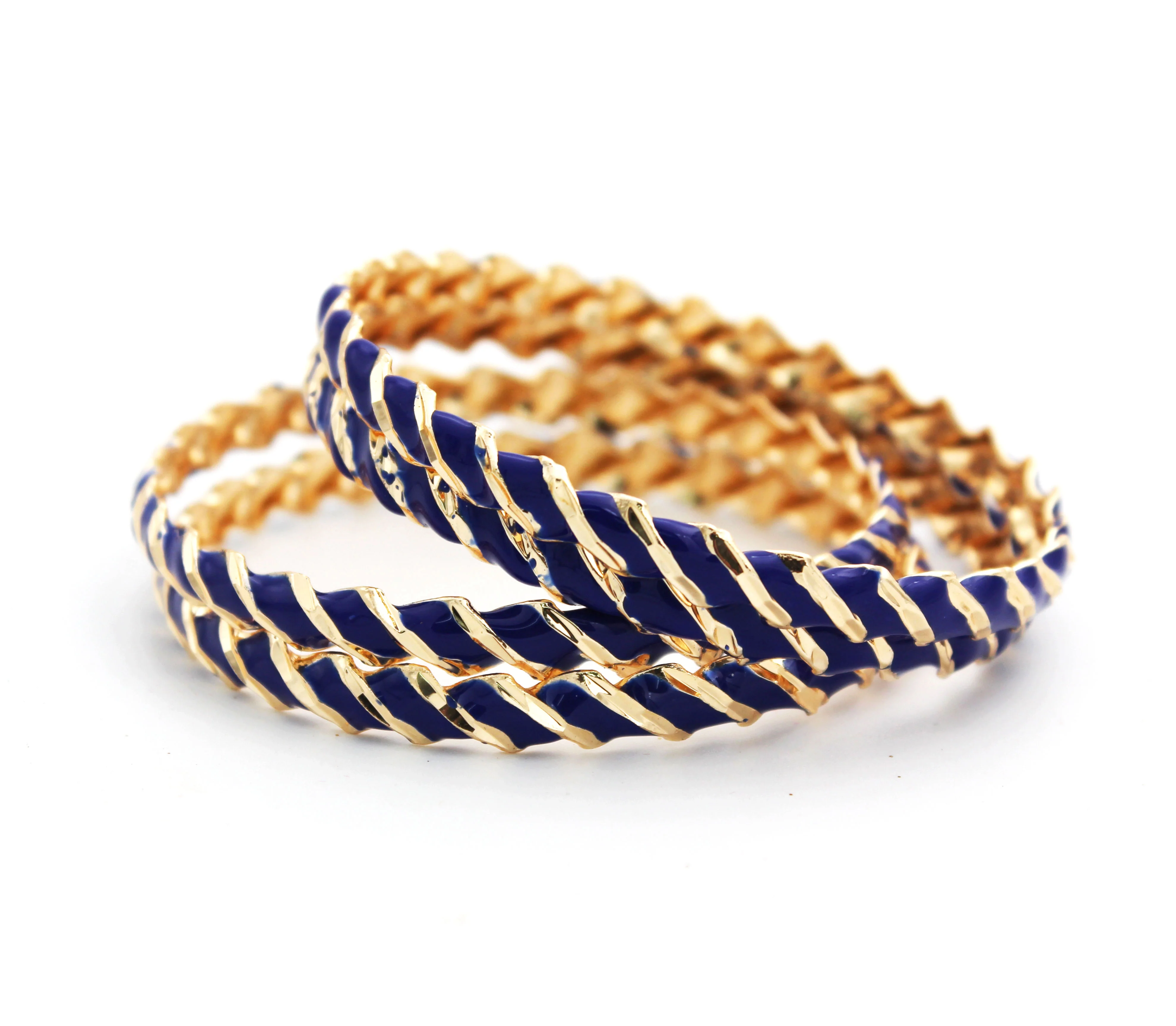 Twisted Multi-Colored Meenakari Bracelet (4pcs) - Image 5