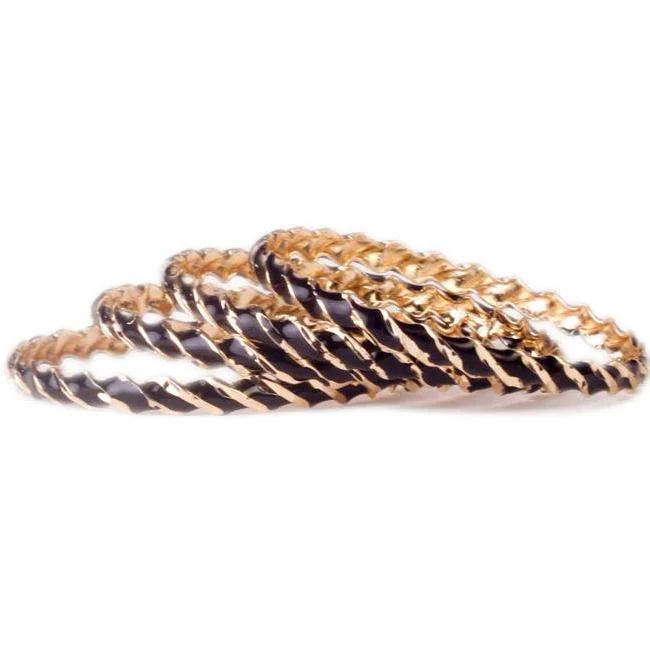 Twisted Multi-Colored Meenakari Bracelet (4pcs) - Image 7